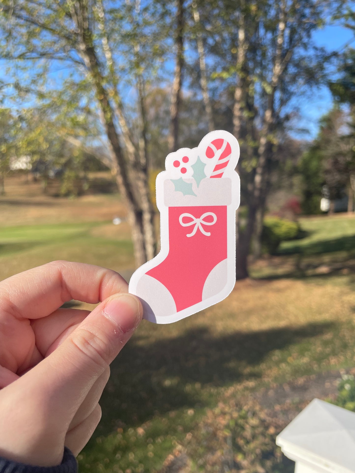 Holiday Filled Stocking Matte Die Cut Sticker