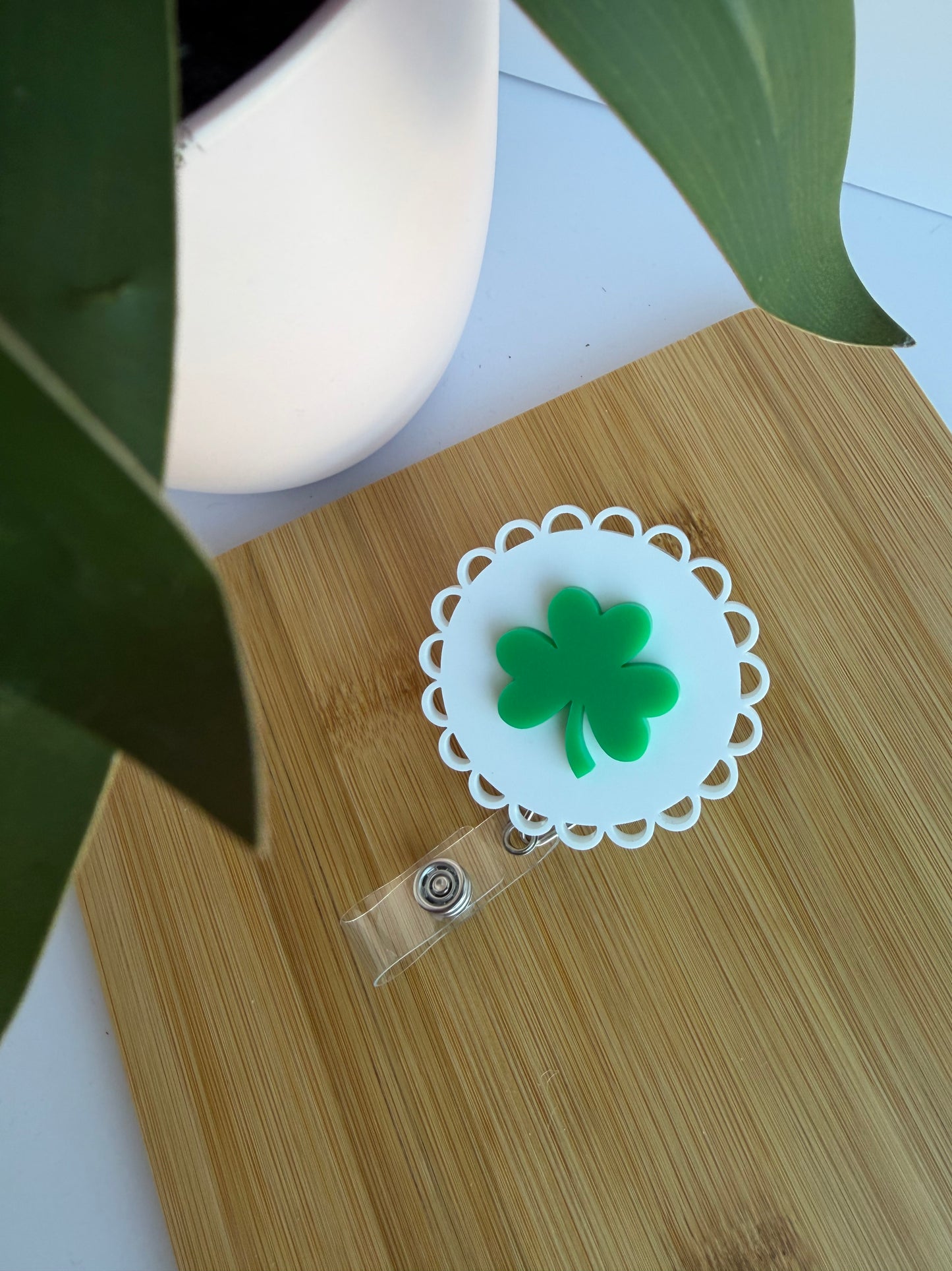 Feeling Lucky Acrylic Badge Reel