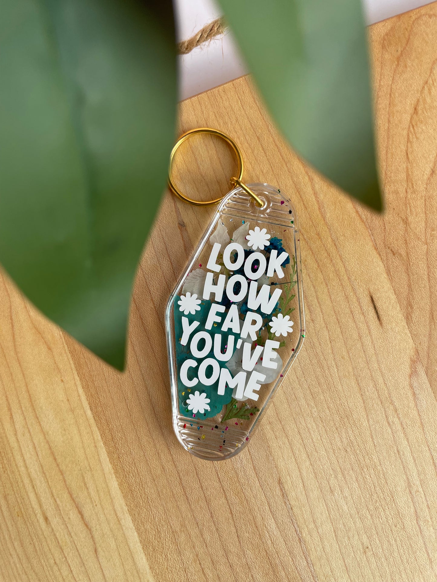 Colorful Dried Flower Clear Acrylic Keychains