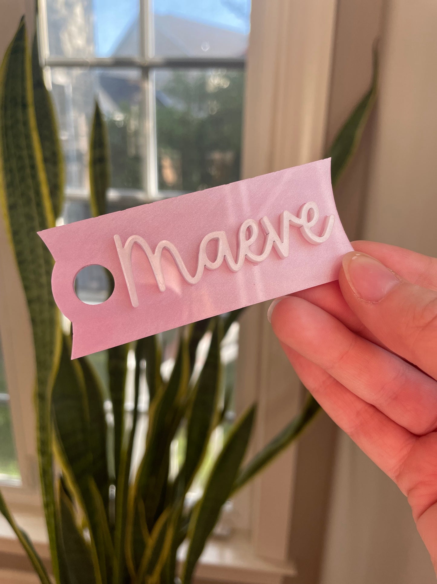 Pearl Pink and White Custom Name 30 and 40 ounce Stanley Topper