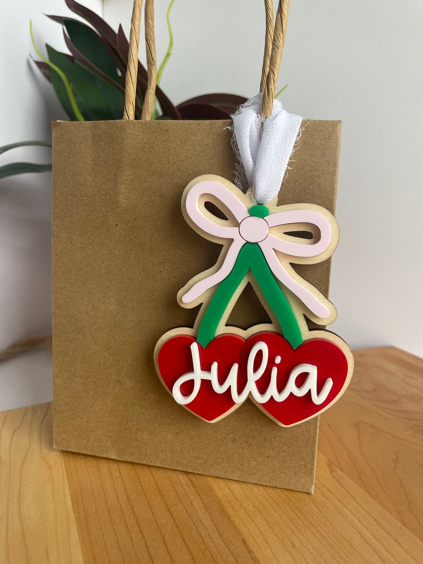 Cute Cherries and Bow Gift Tag