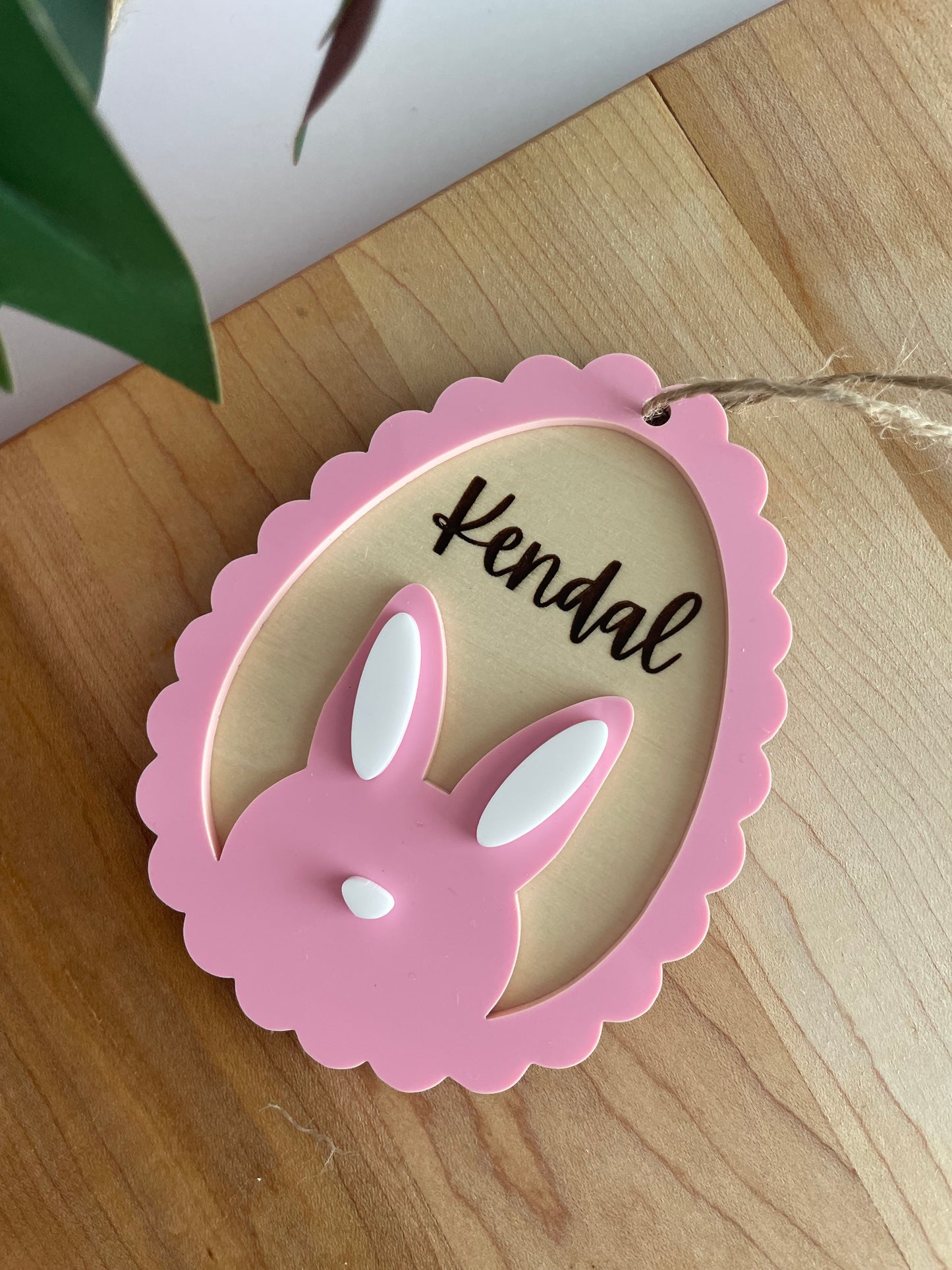 Scalloped Egg Bunny Easter Gift Tag