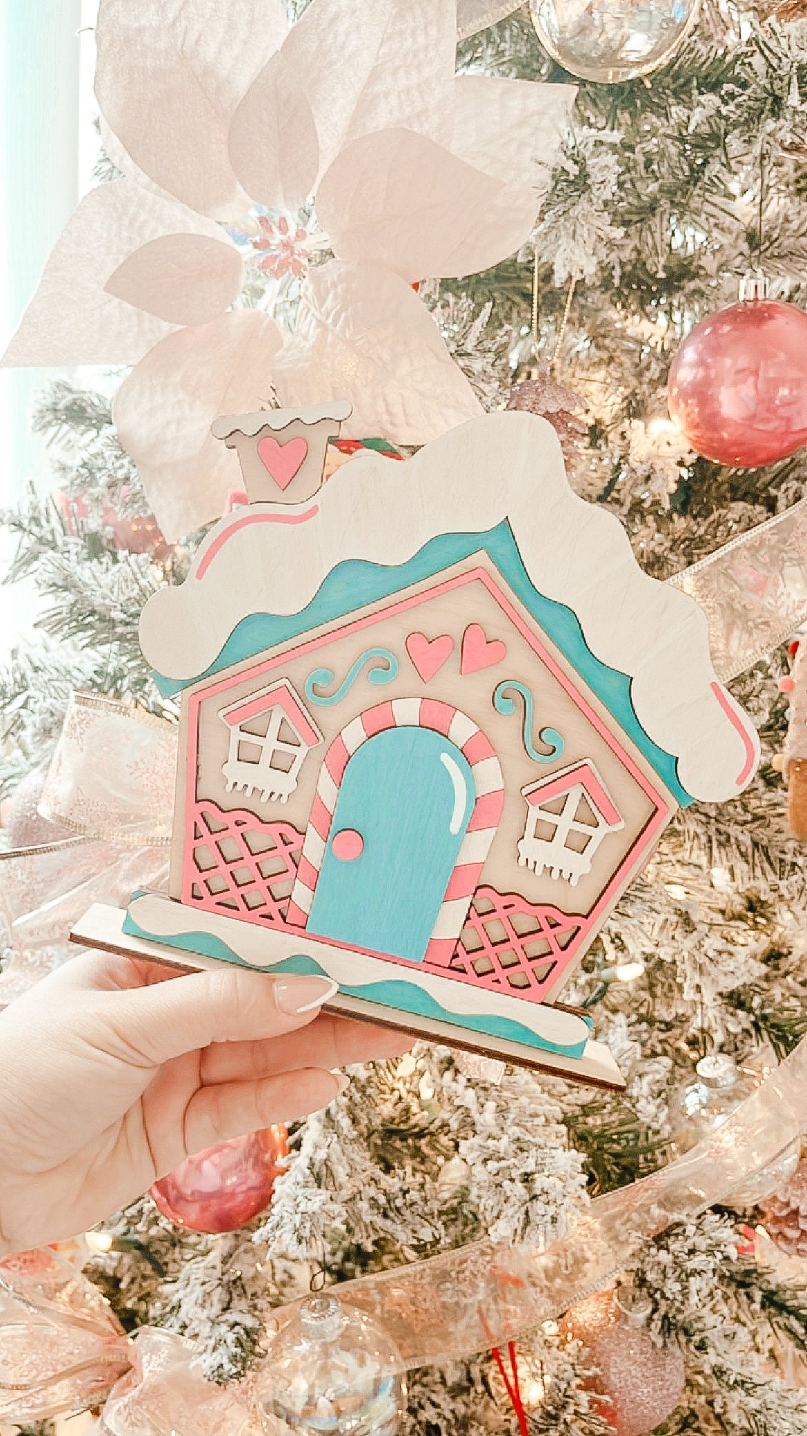 Paint Your Own Holiday Wooden Gingerbread House with Paints and Paintbrushes Included