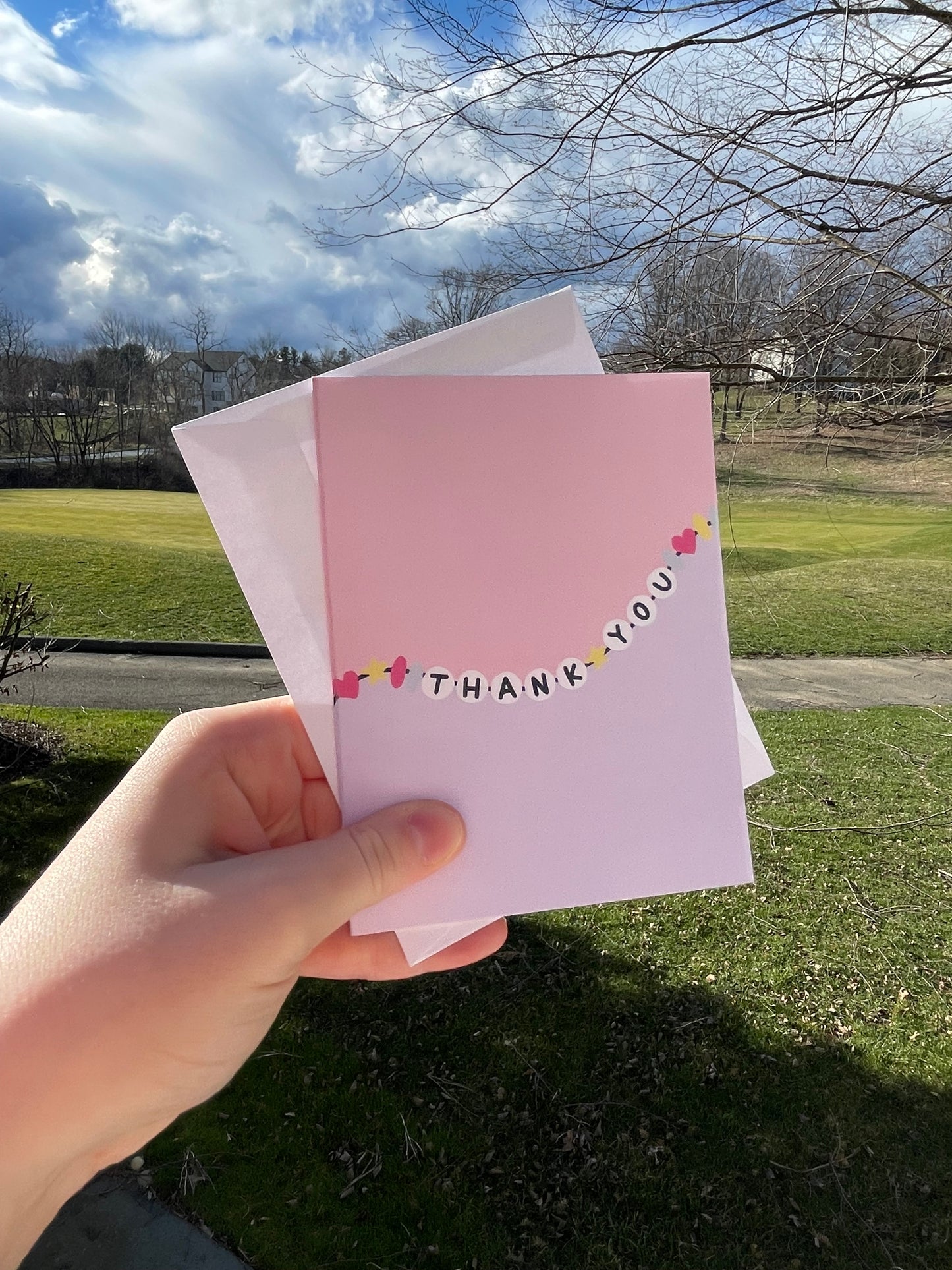 Thank You Friendship Bracelet Blank Card with White Envelope