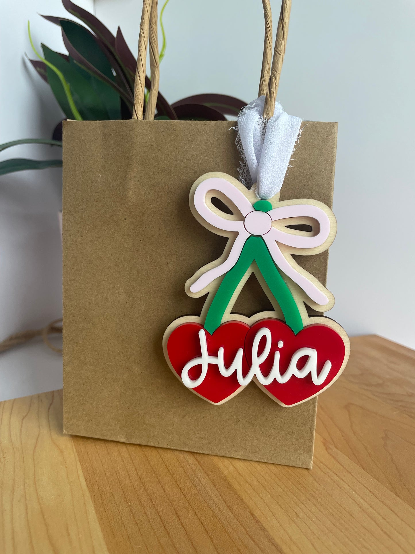 Cute Cherries and Bow Gift Tag