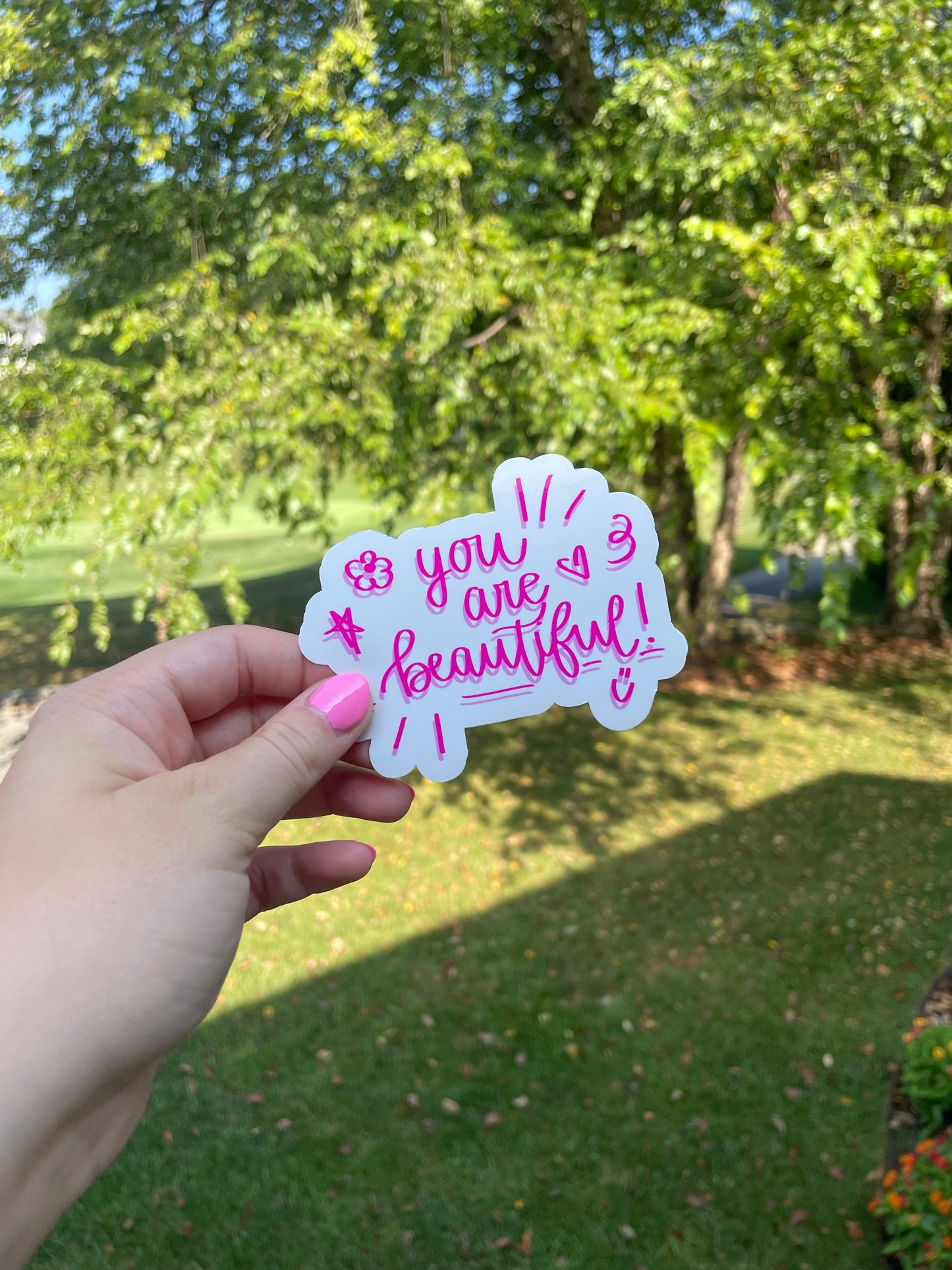 You Are Beautiful Doodles Matte Die Cut Sticker