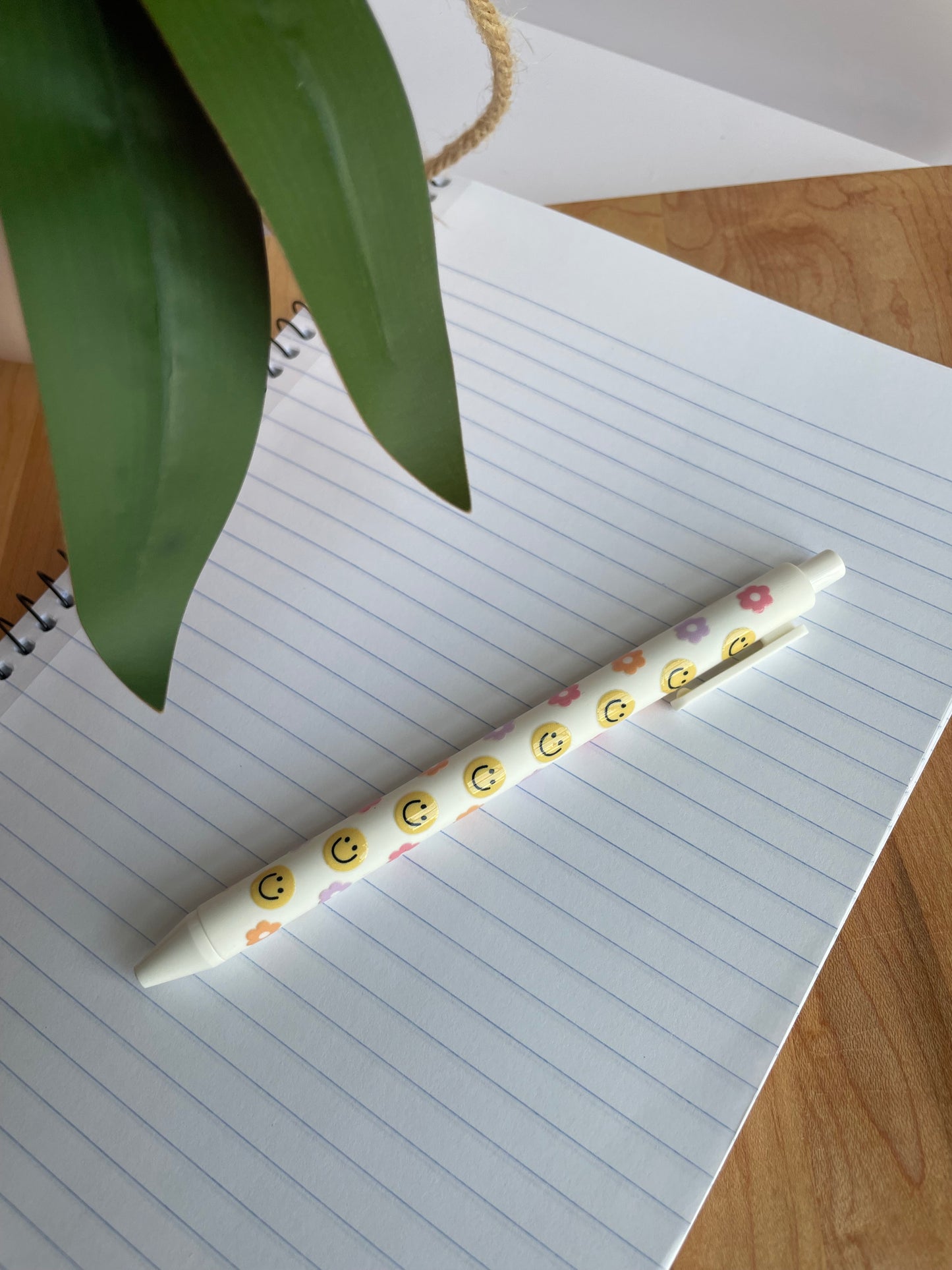 Groovy Smileys and Flowers Black Ballpoint Pen