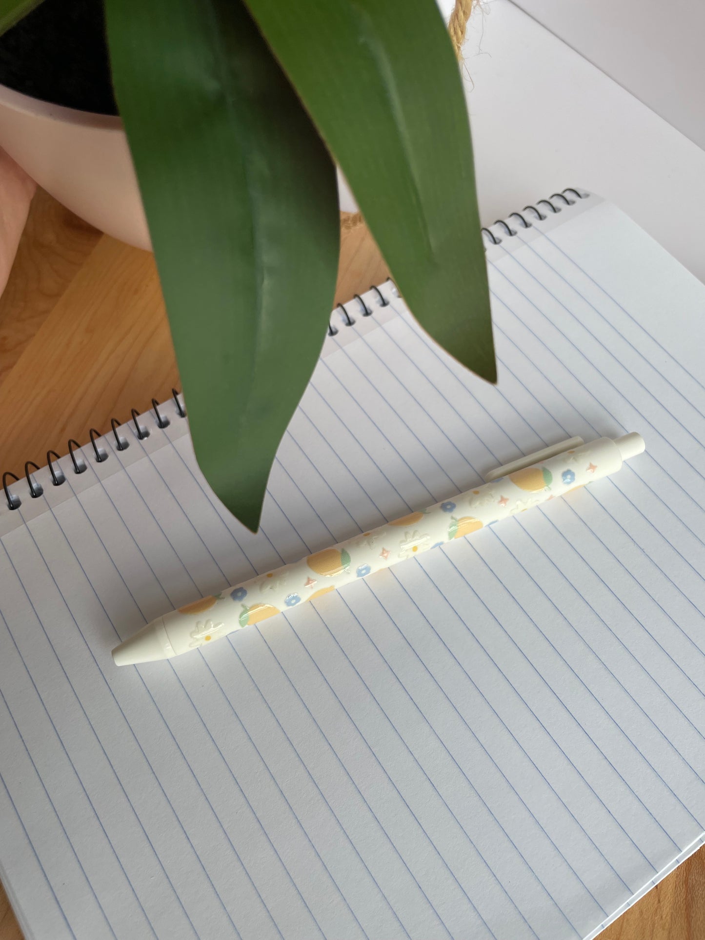 Cute Lemons and Daises Black Ballpoint Pen