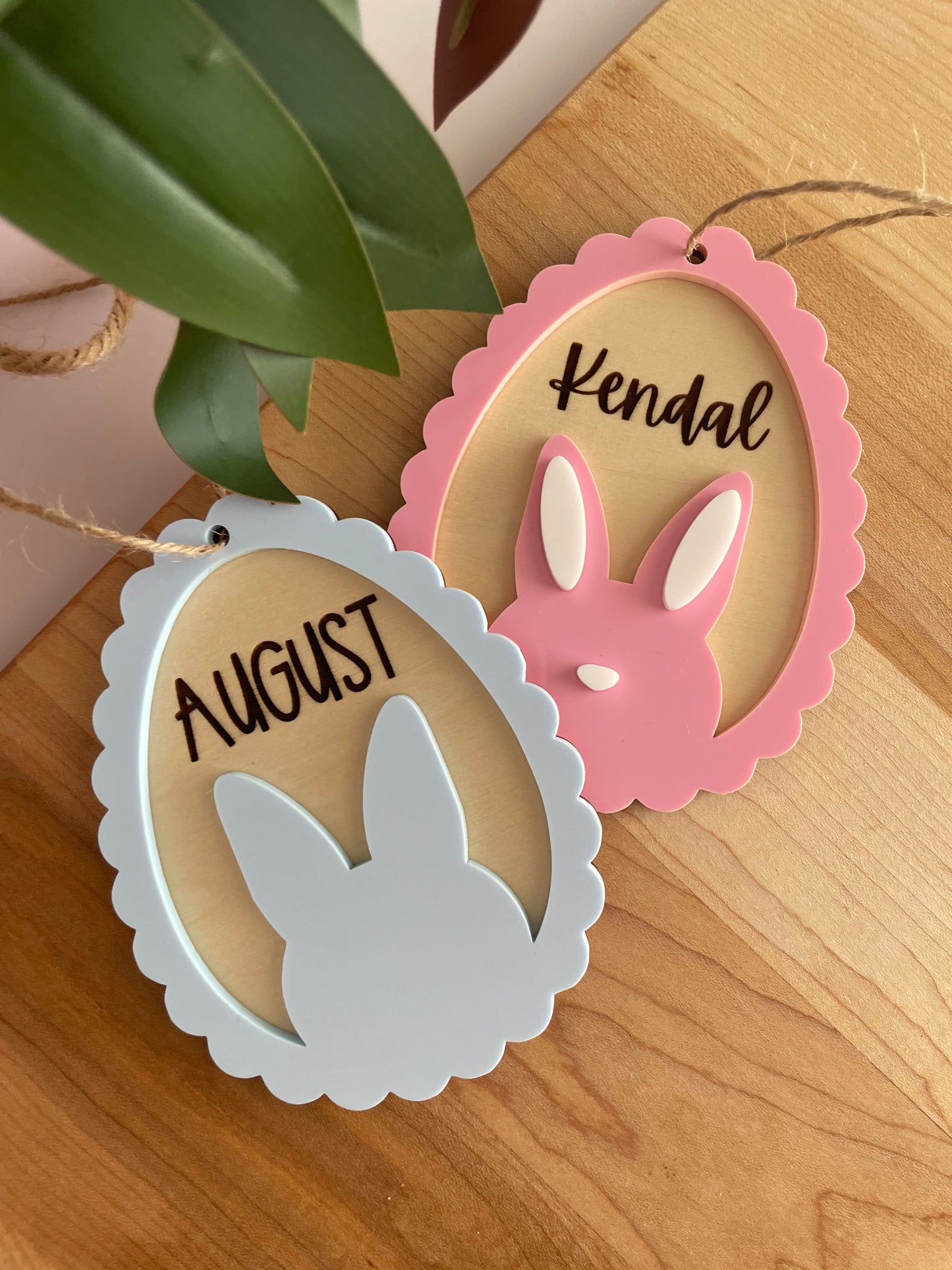 Scalloped Egg Bunny Easter Gift Tag