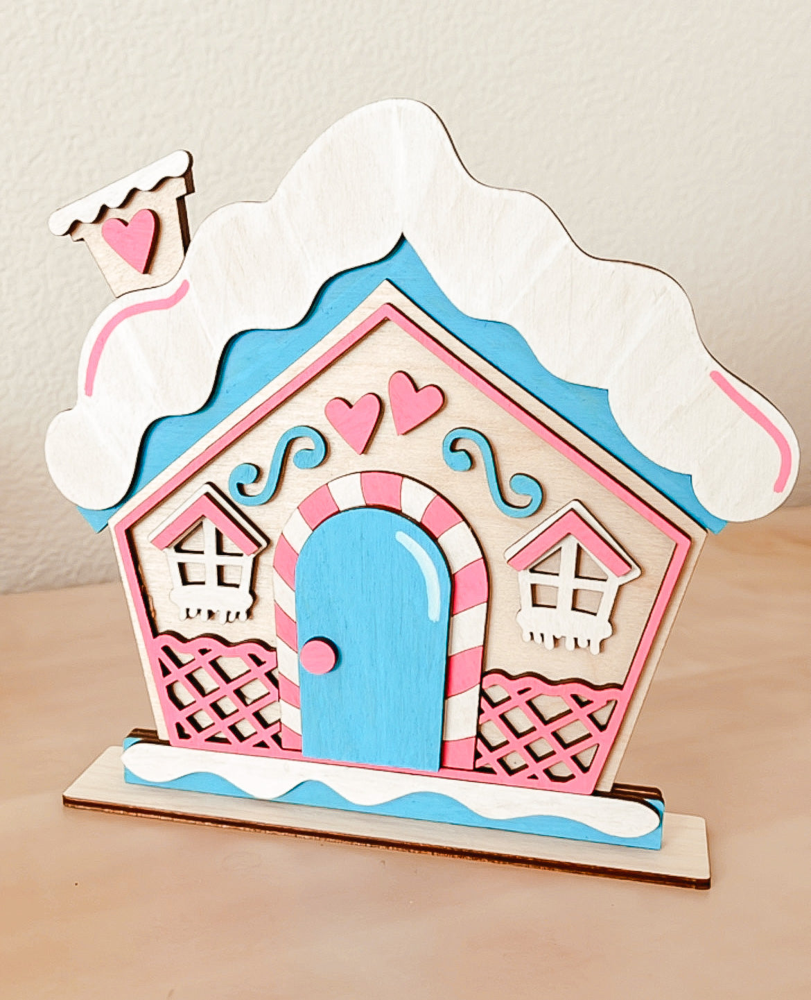 Paint Your Own Holiday Wooden Gingerbread House with Paints and Paintbrushes Included
