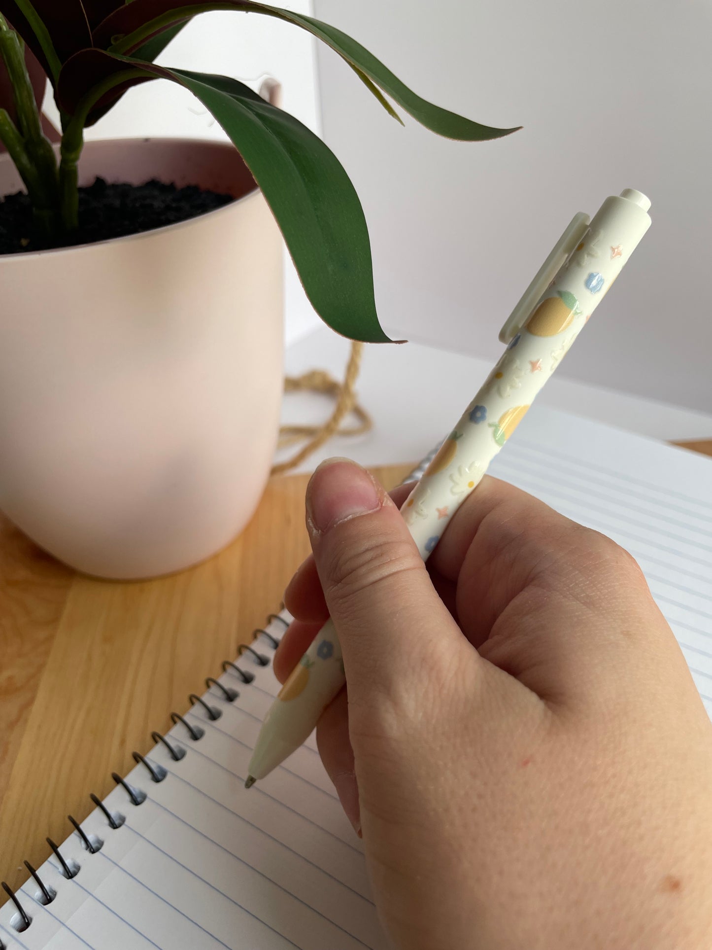 Cute Lemons and Daises Black Ballpoint Pen