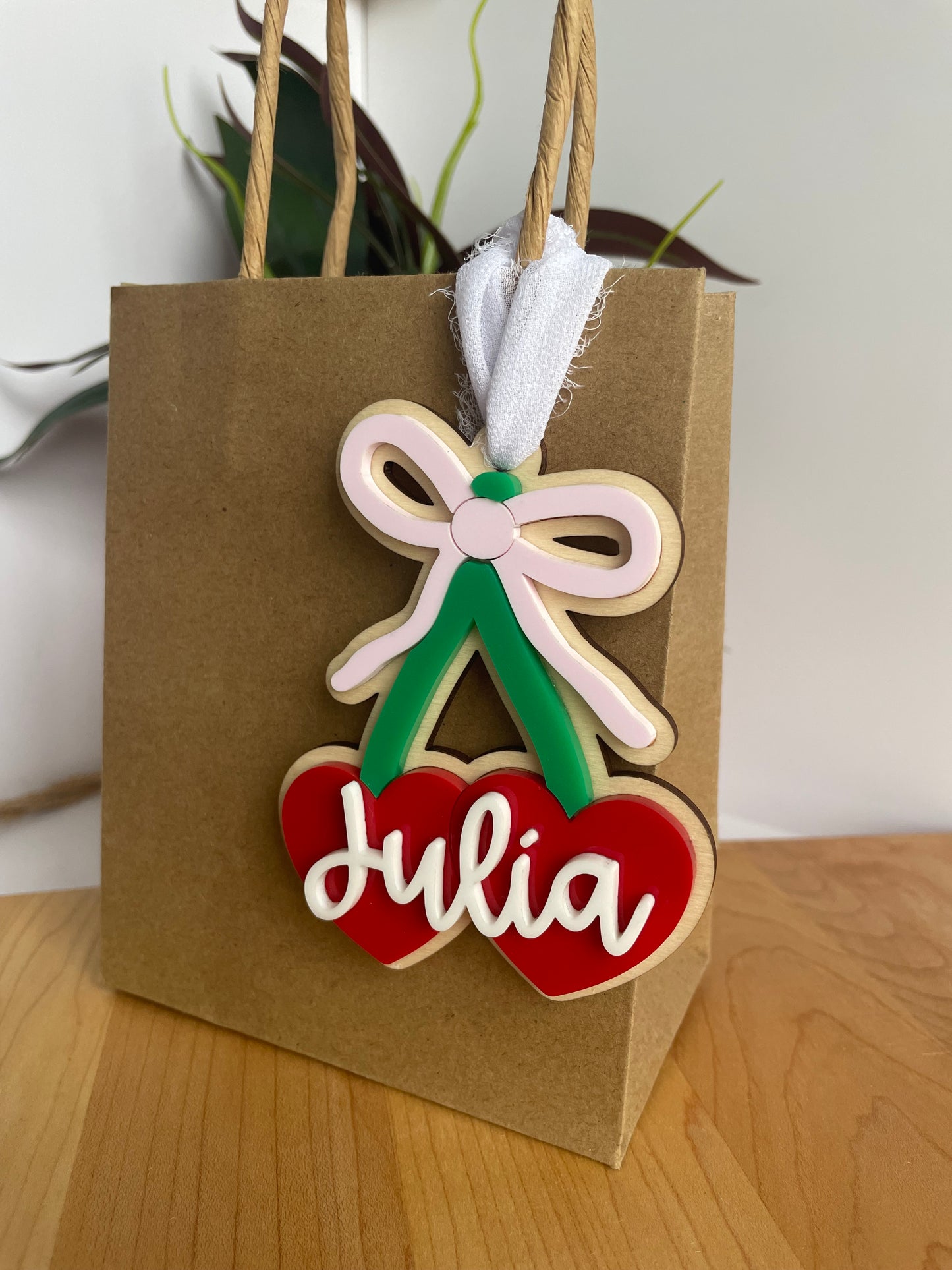 Cute Cherries and Bow Gift Tag