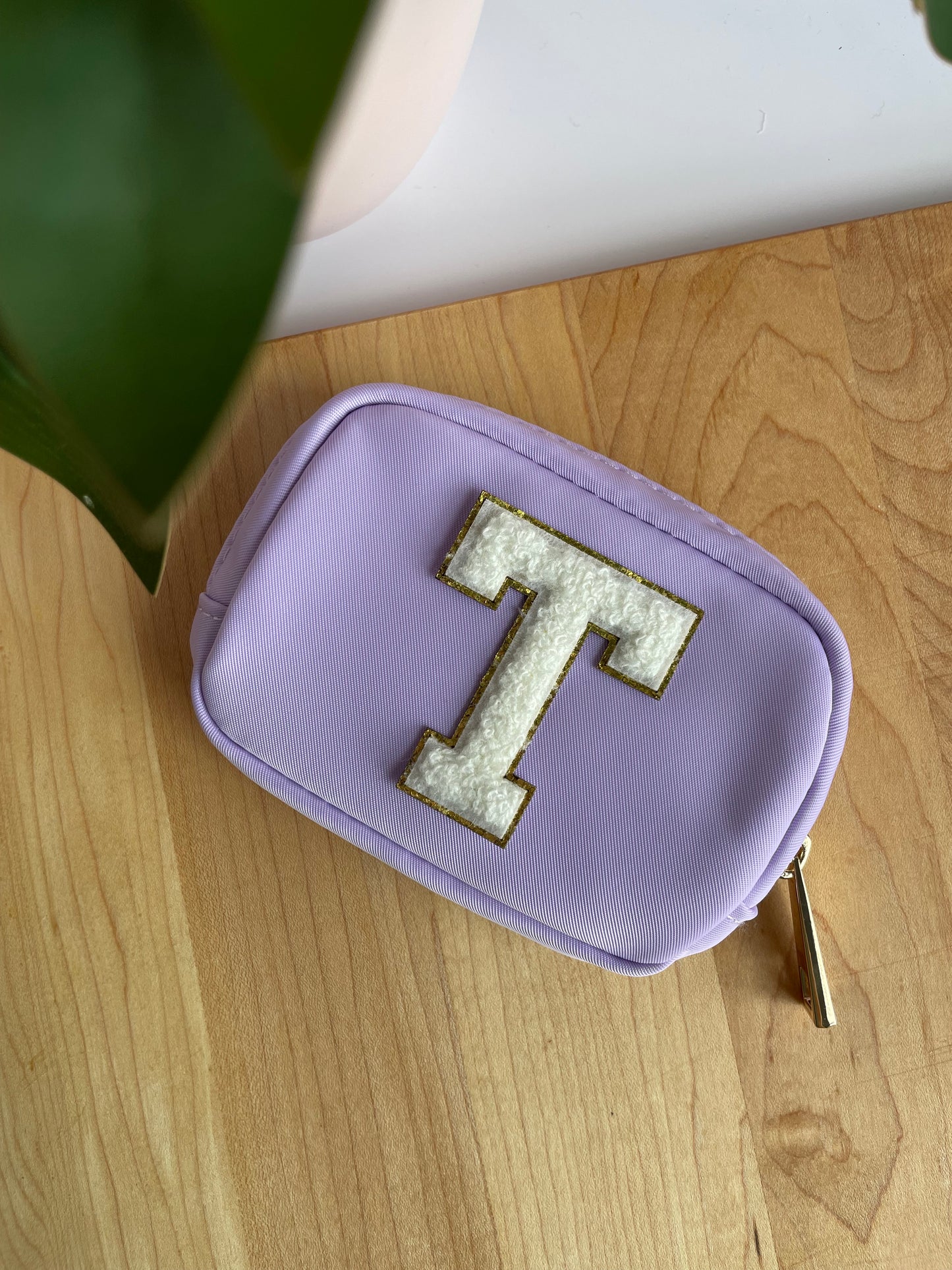 Custom Letter Wallet with Gold Zipper Features
