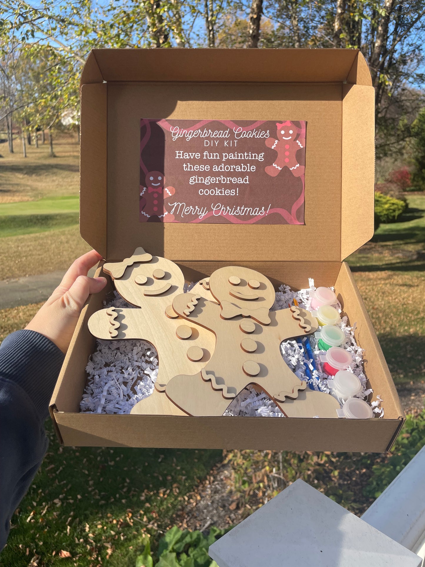Paint Your Own Wooden Gingerbread Cookies with Paint and Paintbrushes Included
