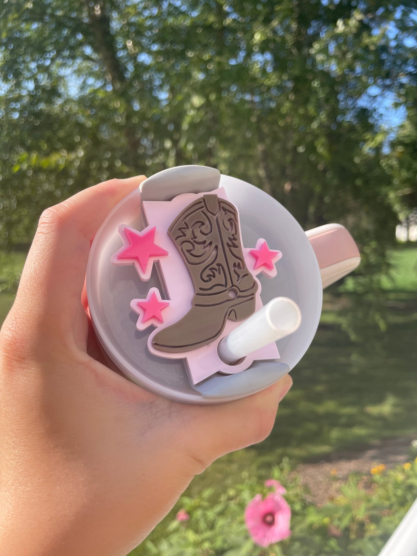 Girly Cowgirl Boot and Stars 30 and 40 ounce Stanley Topper for Waterbottles