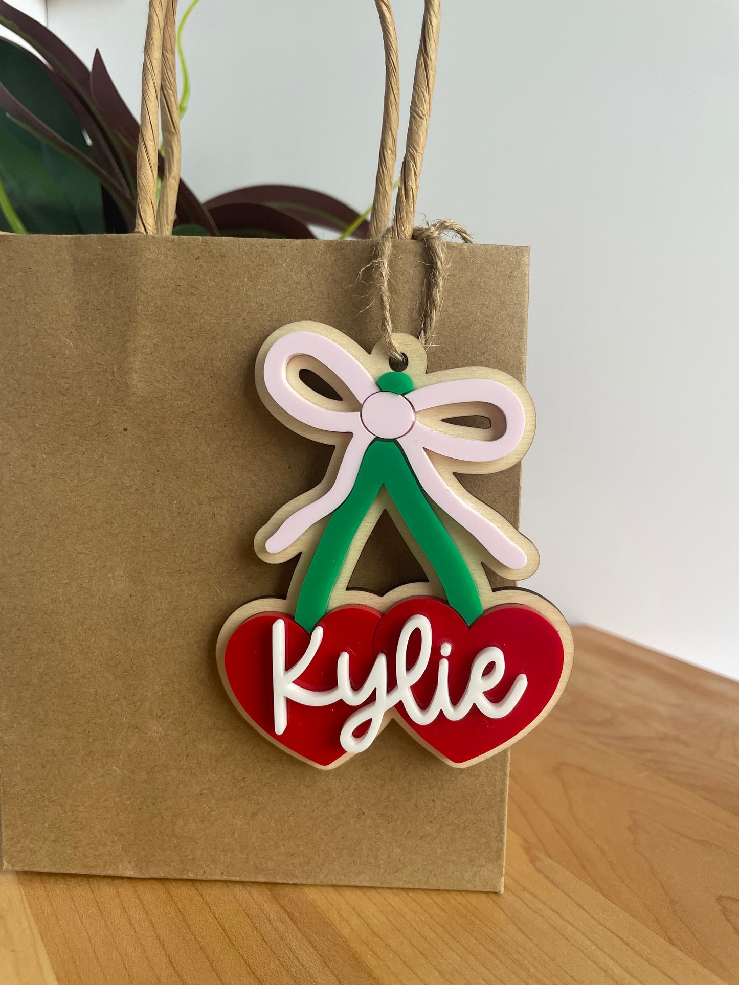 Cute Cherries and Bow Gift Tag