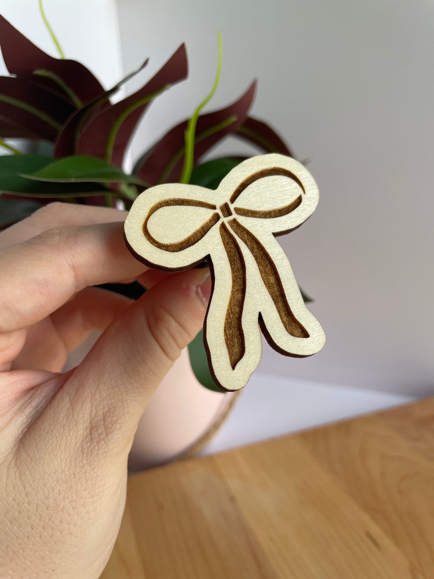 Beautiful Bow Wooden Car Vent Clip