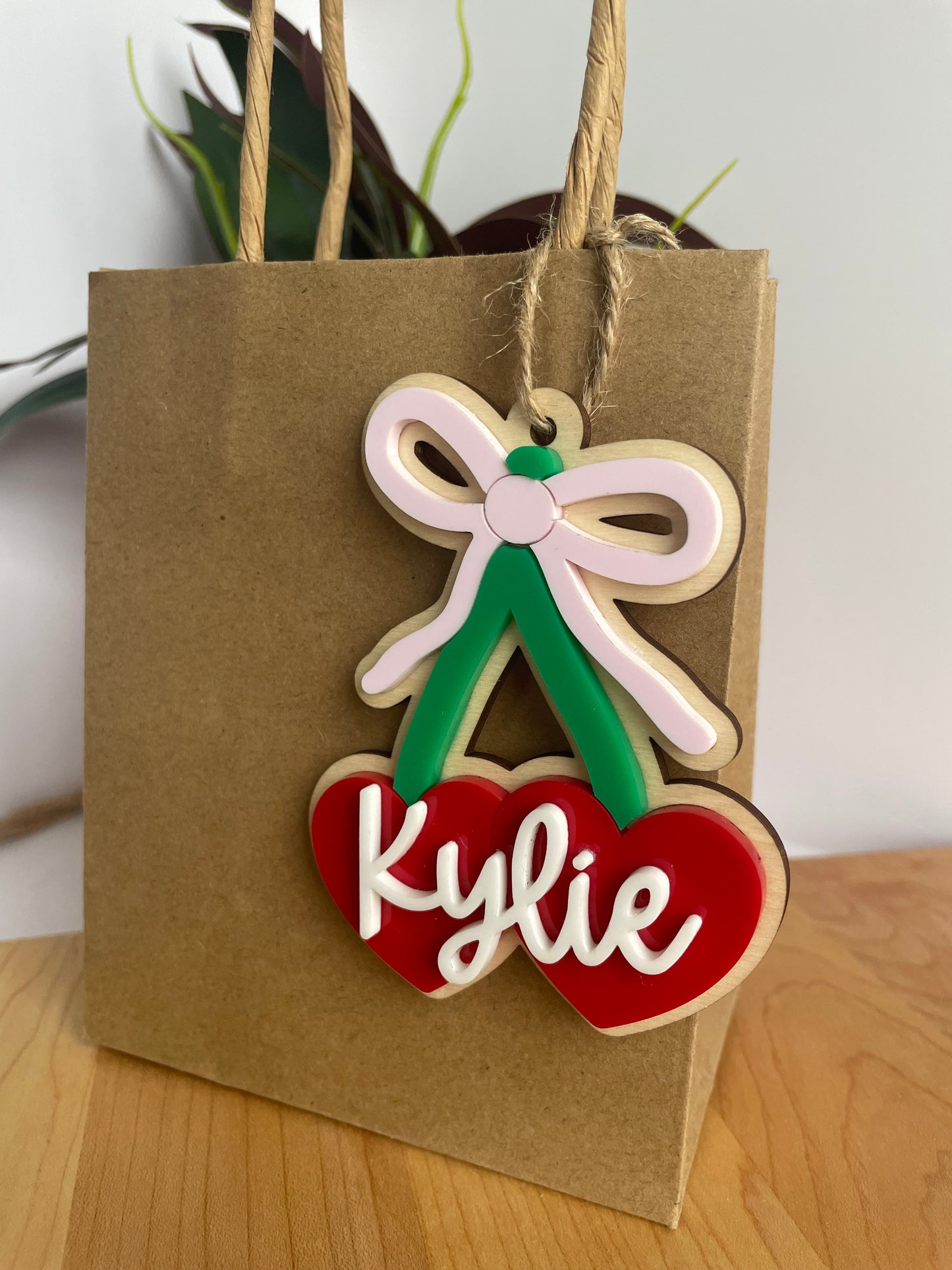 Cute Cherries and Bow Gift Tag