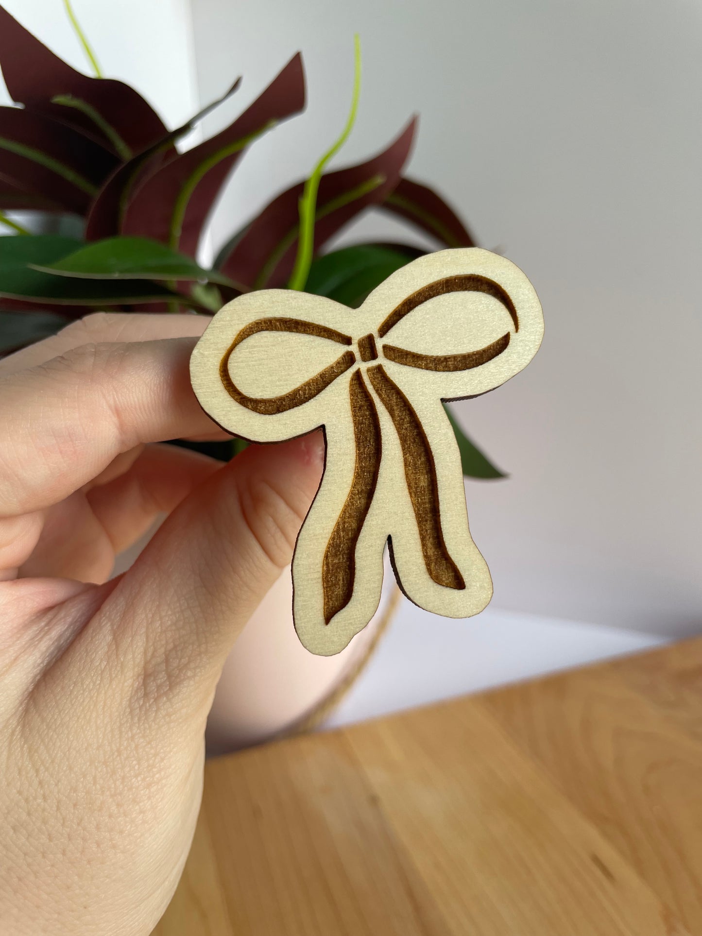 Beautiful Bow Wooden Car Vent Clip