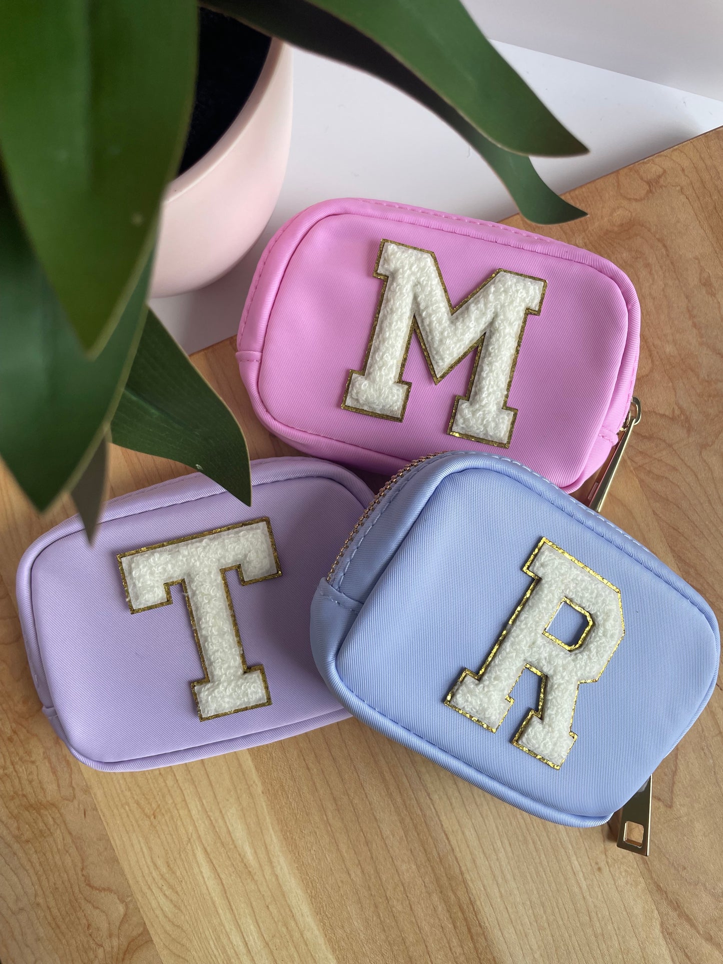 Custom Letter Wallet with Gold Zipper Features