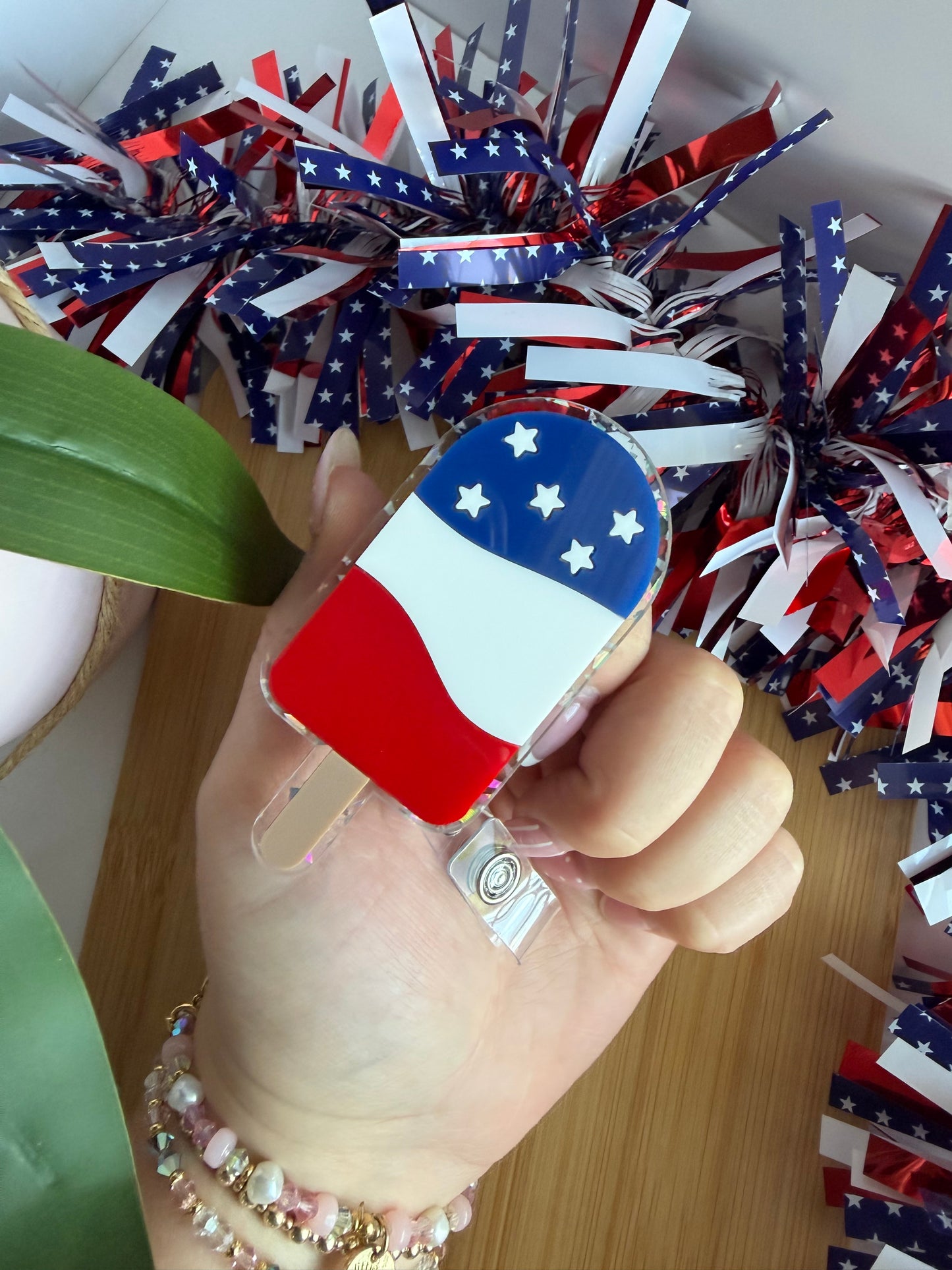 Patriotic USA Acrylic Badge Reel Bundle