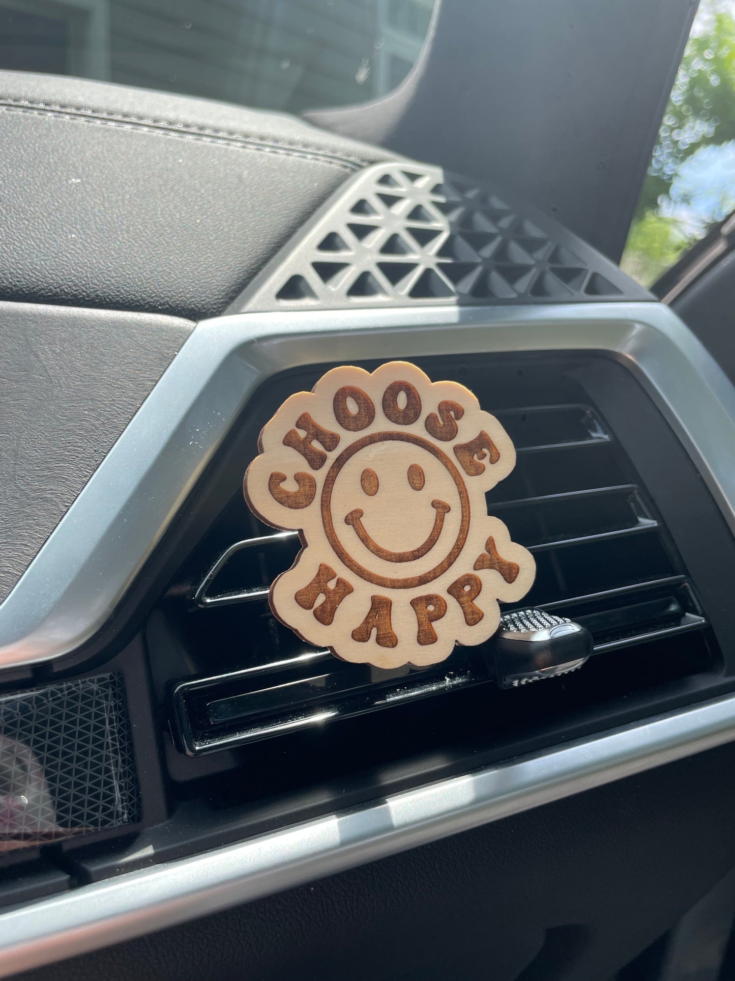 Choose Happy Wooden Car Vent Clip