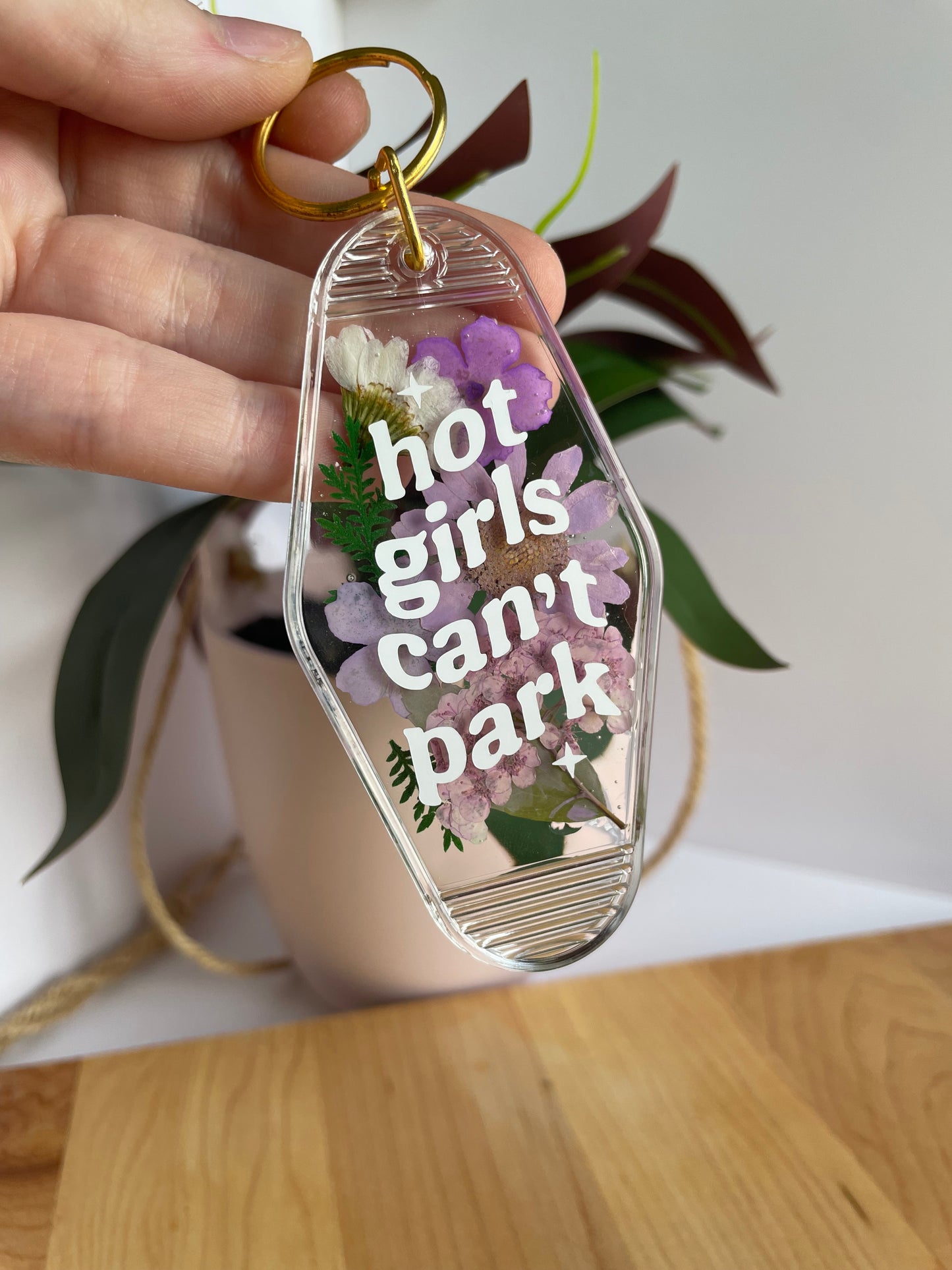 Colorful Dried Flower Clear Acrylic Keychains