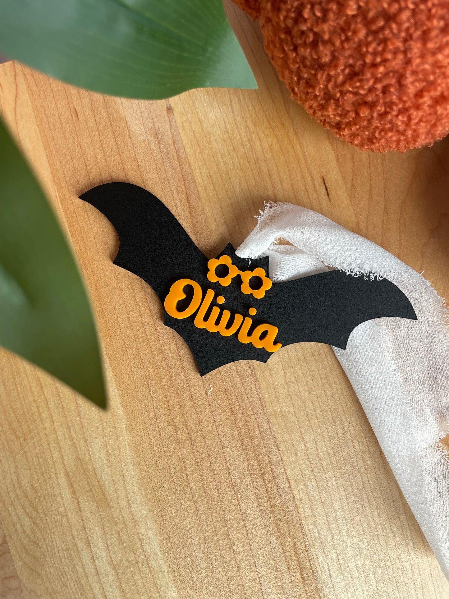 Groovy Black Bat Acrylic Gift Tag