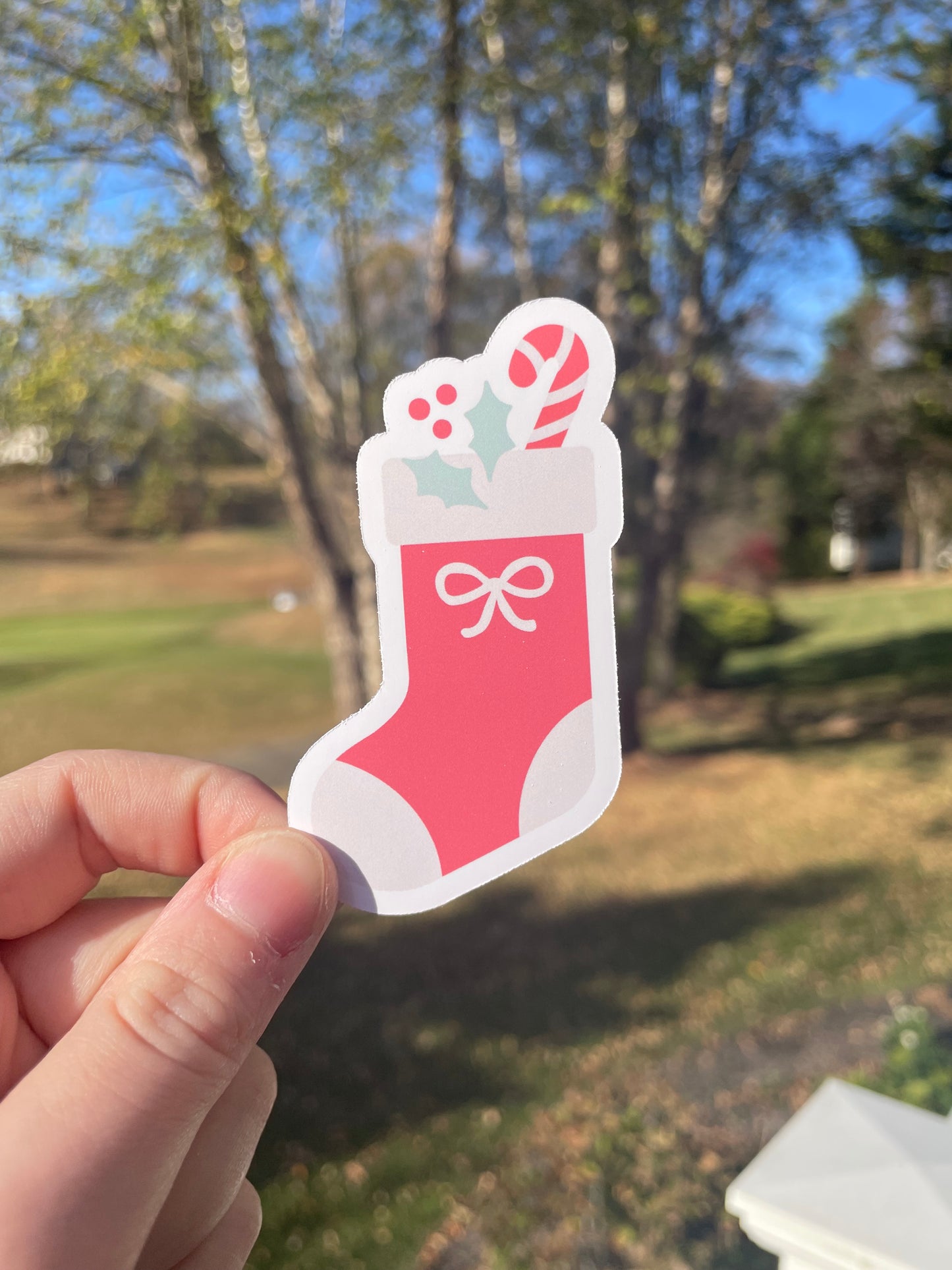 Holiday Filled Stocking Matte Die Cut Sticker