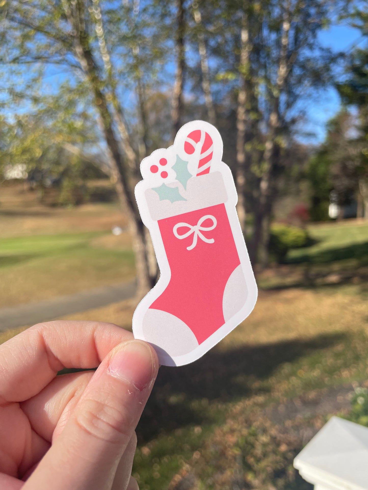 Holiday Filled Stocking Matte Die Cut Sticker