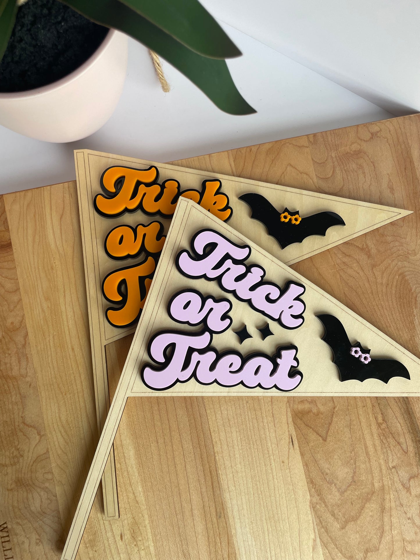 Trick or Treat Wooden Pendants