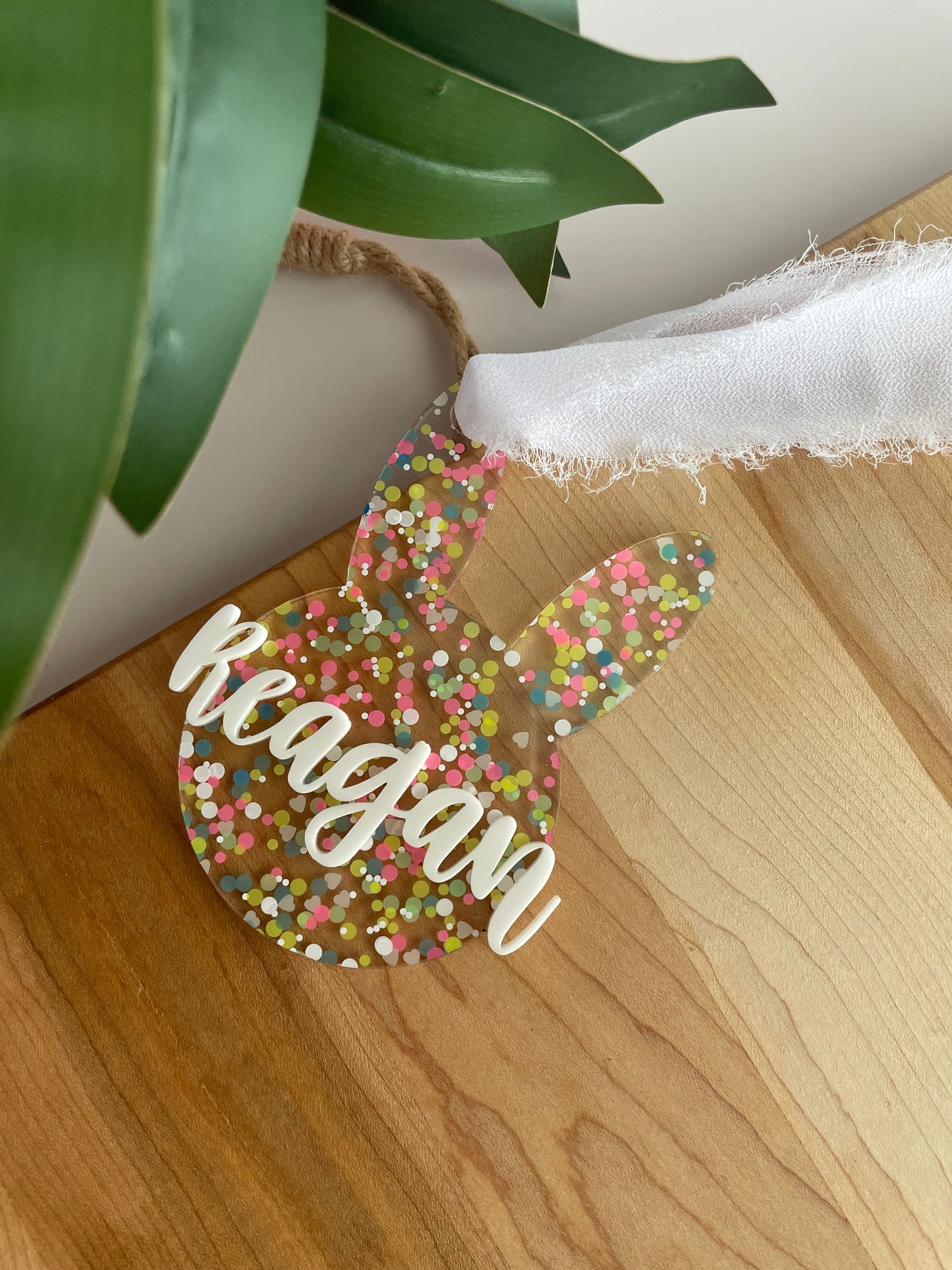 Pastel Confetti Bunny Gift Tag