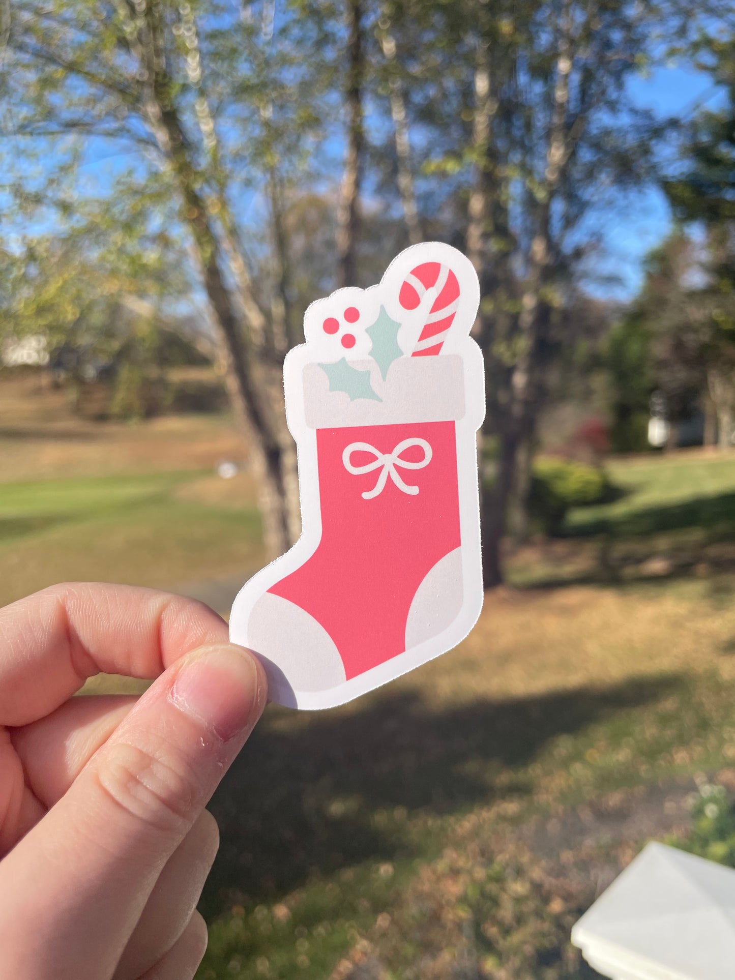 Holiday Filled Stocking Matte Die Cut Sticker