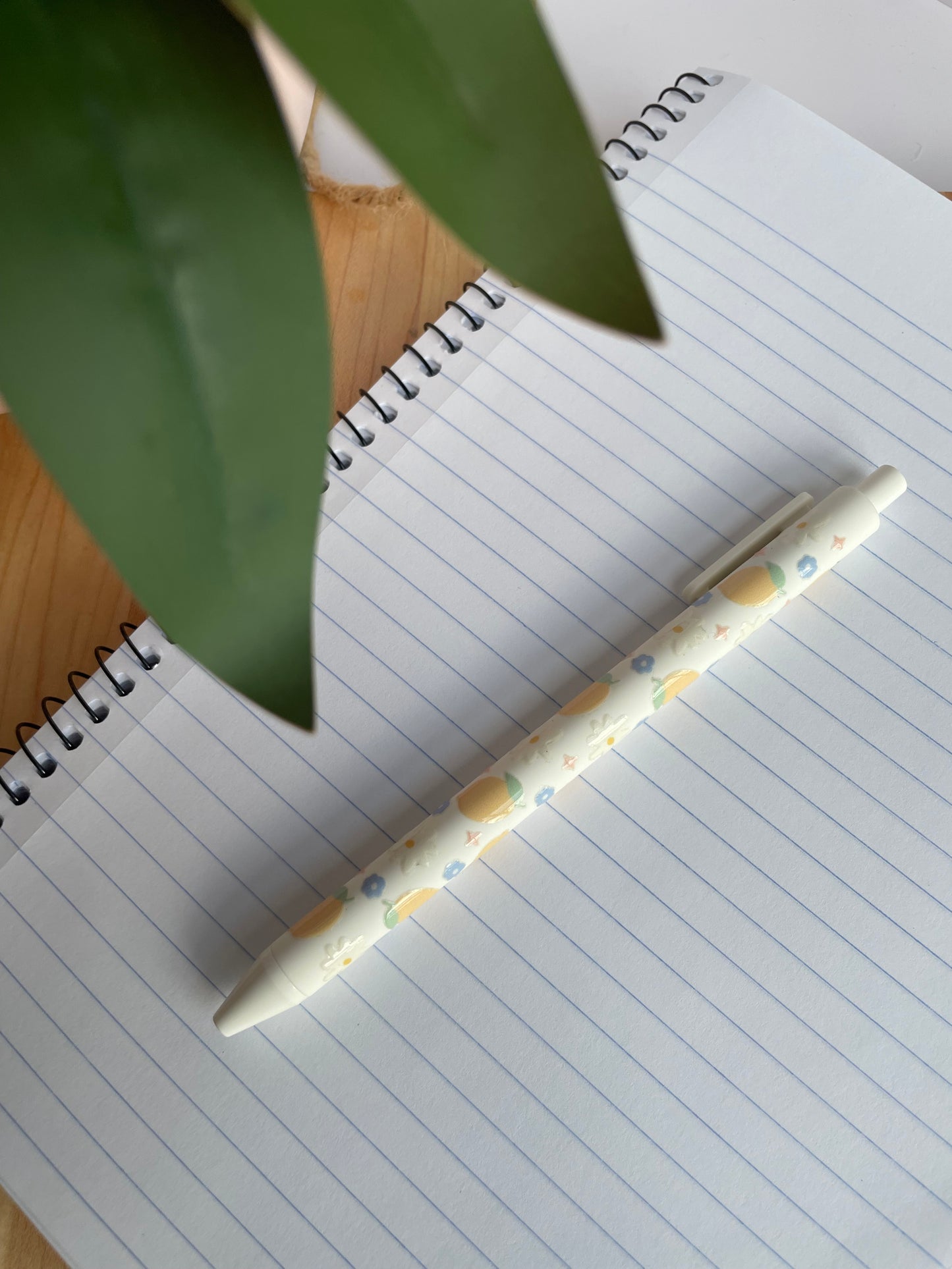 Cute Lemons and Daises Black Ballpoint Pen