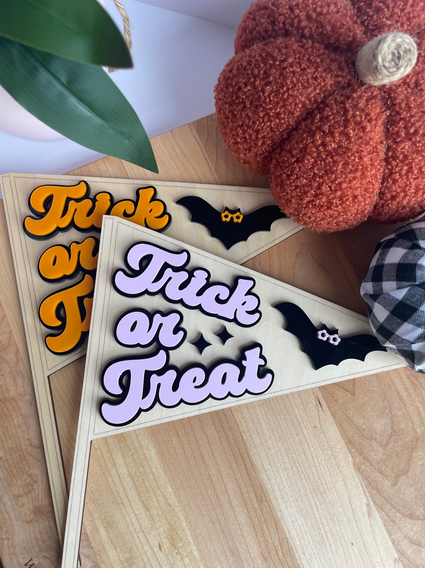 Trick or Treat Wooden Pendants