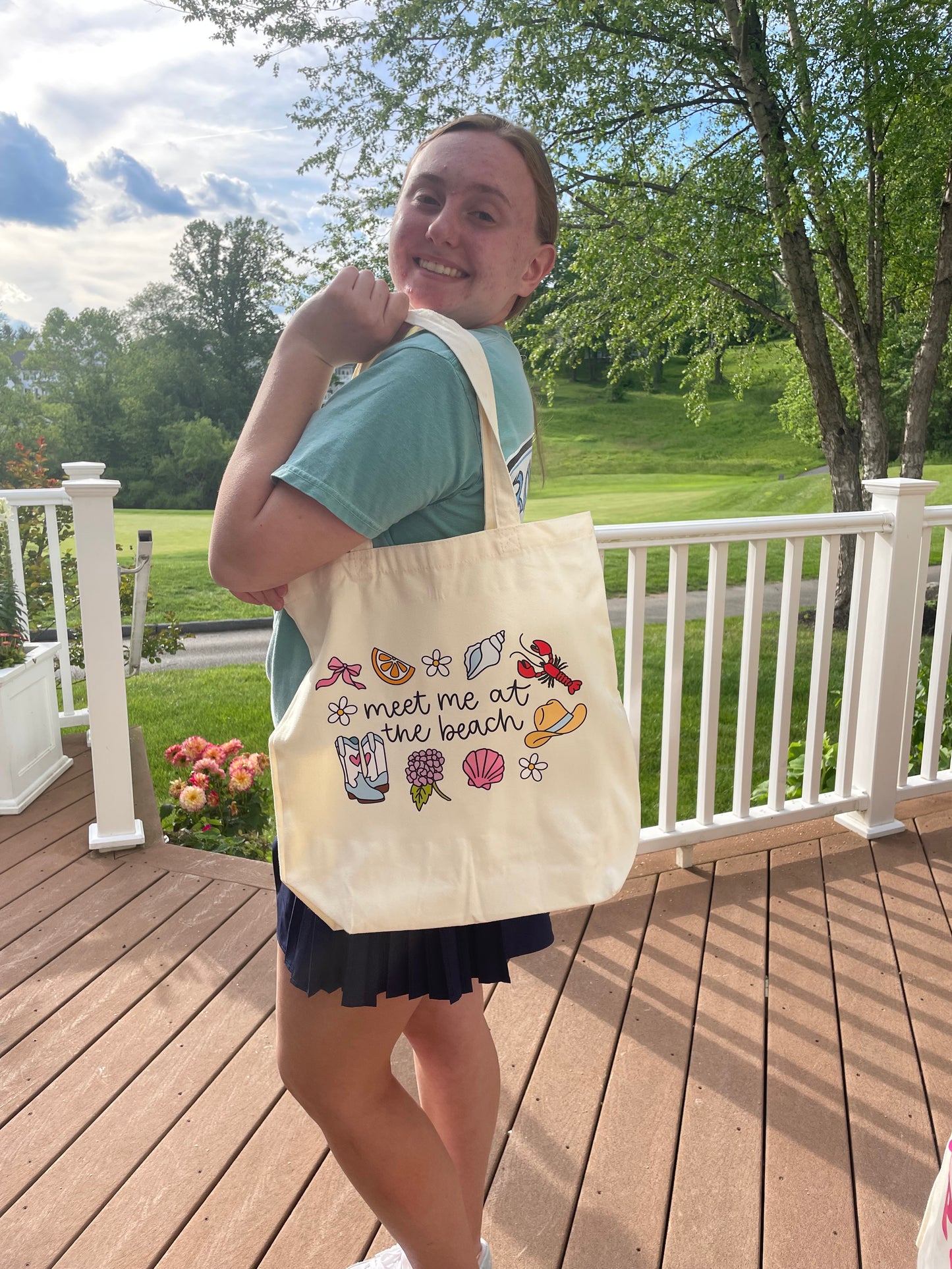 Meet Me At The Beach Canvas Tote Bag