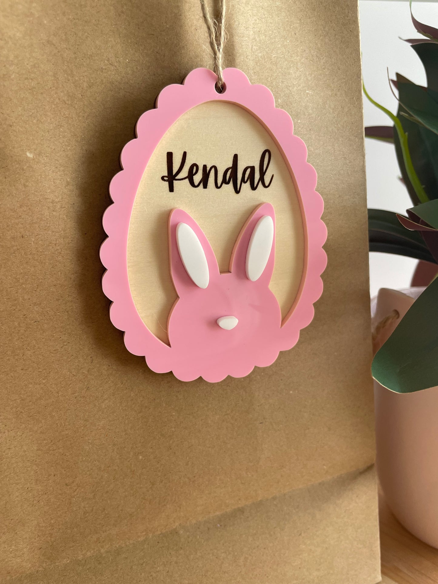 Scalloped Egg Bunny Easter Gift Tag