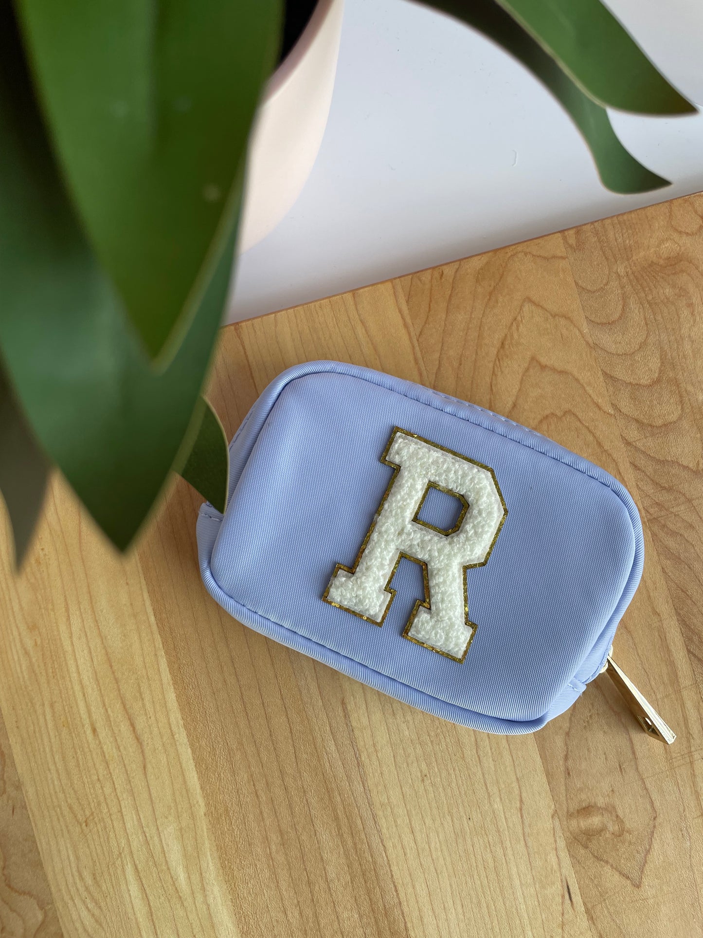 Custom Letter Wallet with Gold Zipper Features