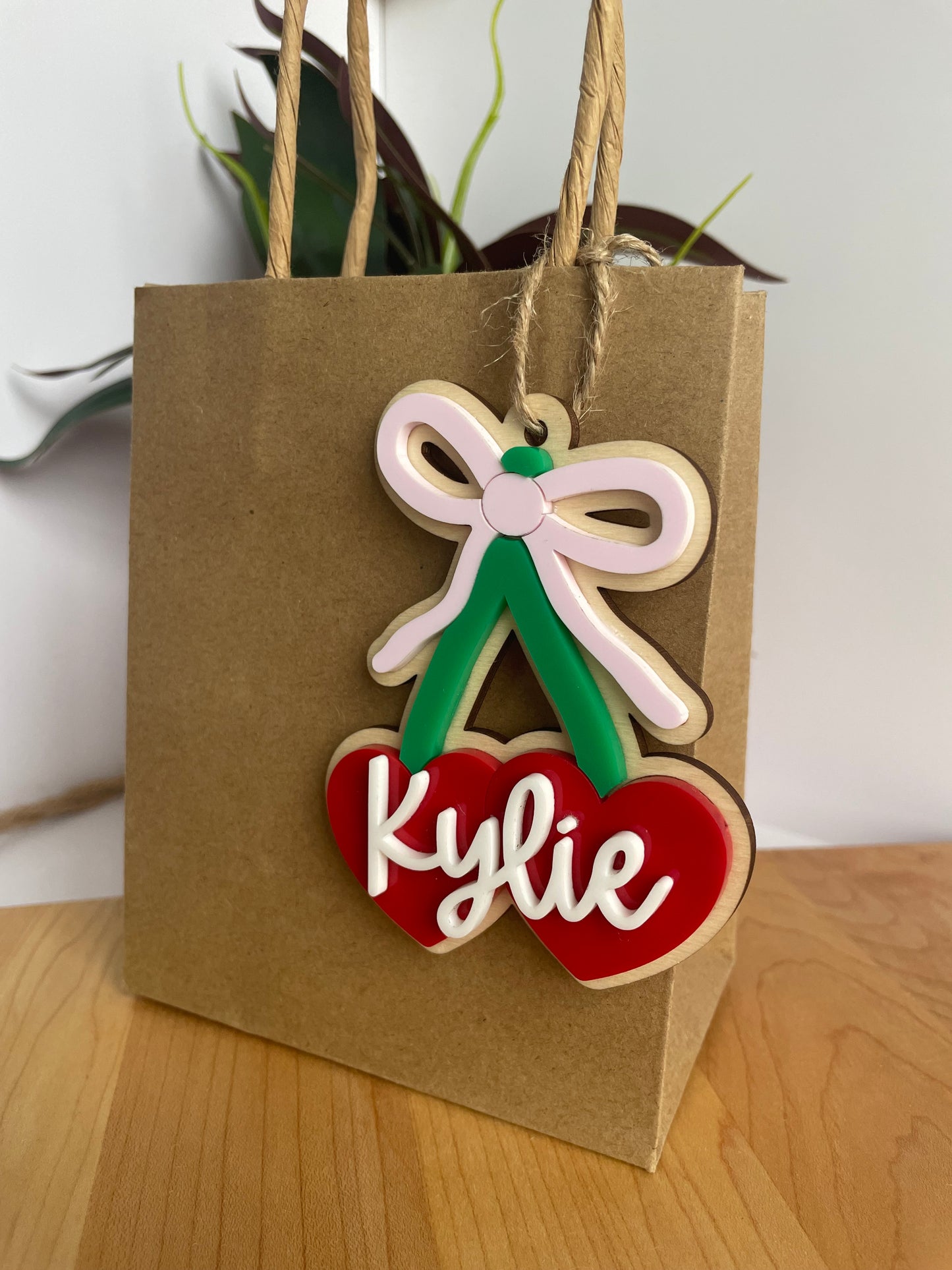 Cute Cherries and Bow Gift Tag