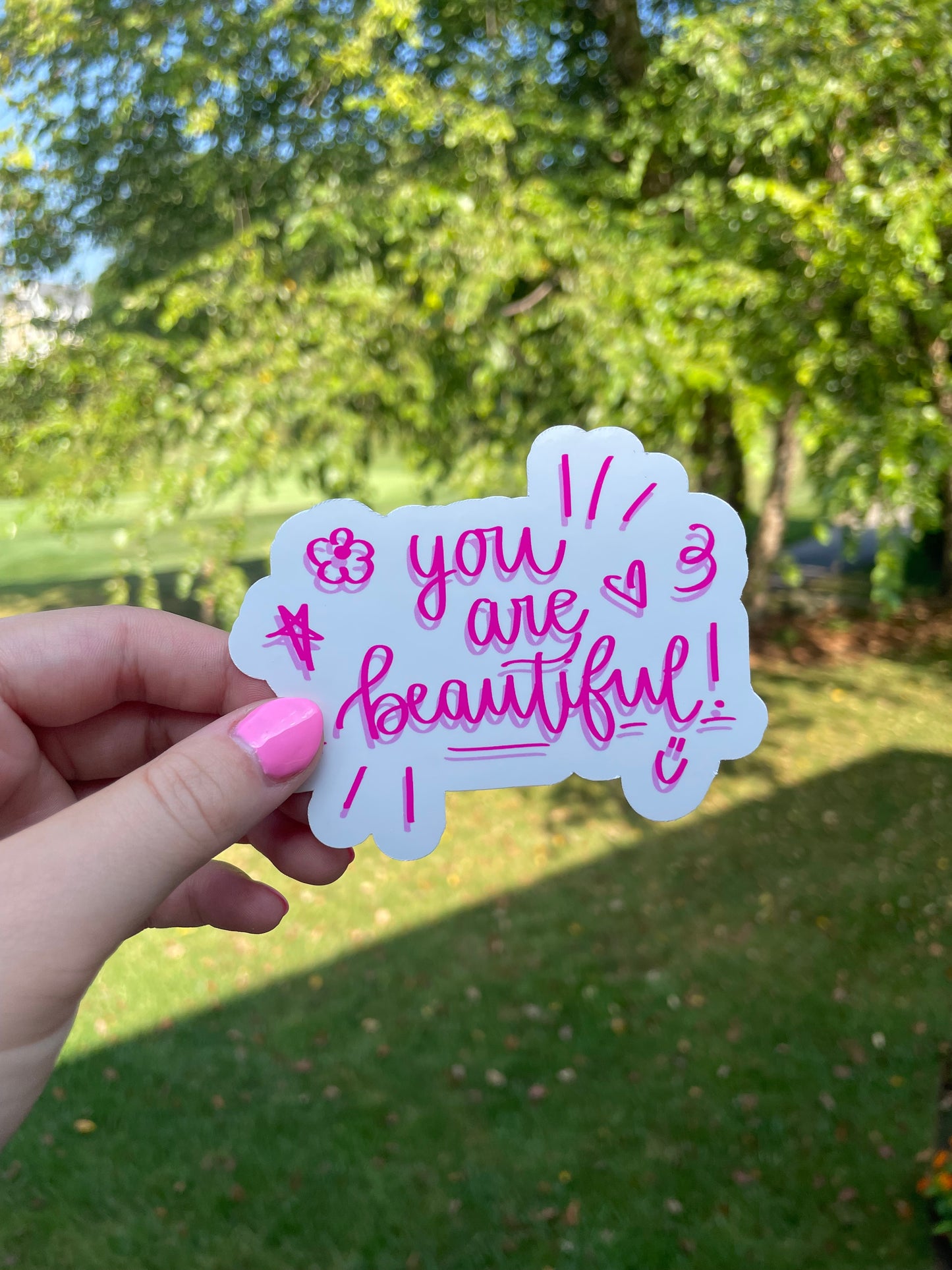 You Are Beautiful Doodles Matte Die Cut Sticker