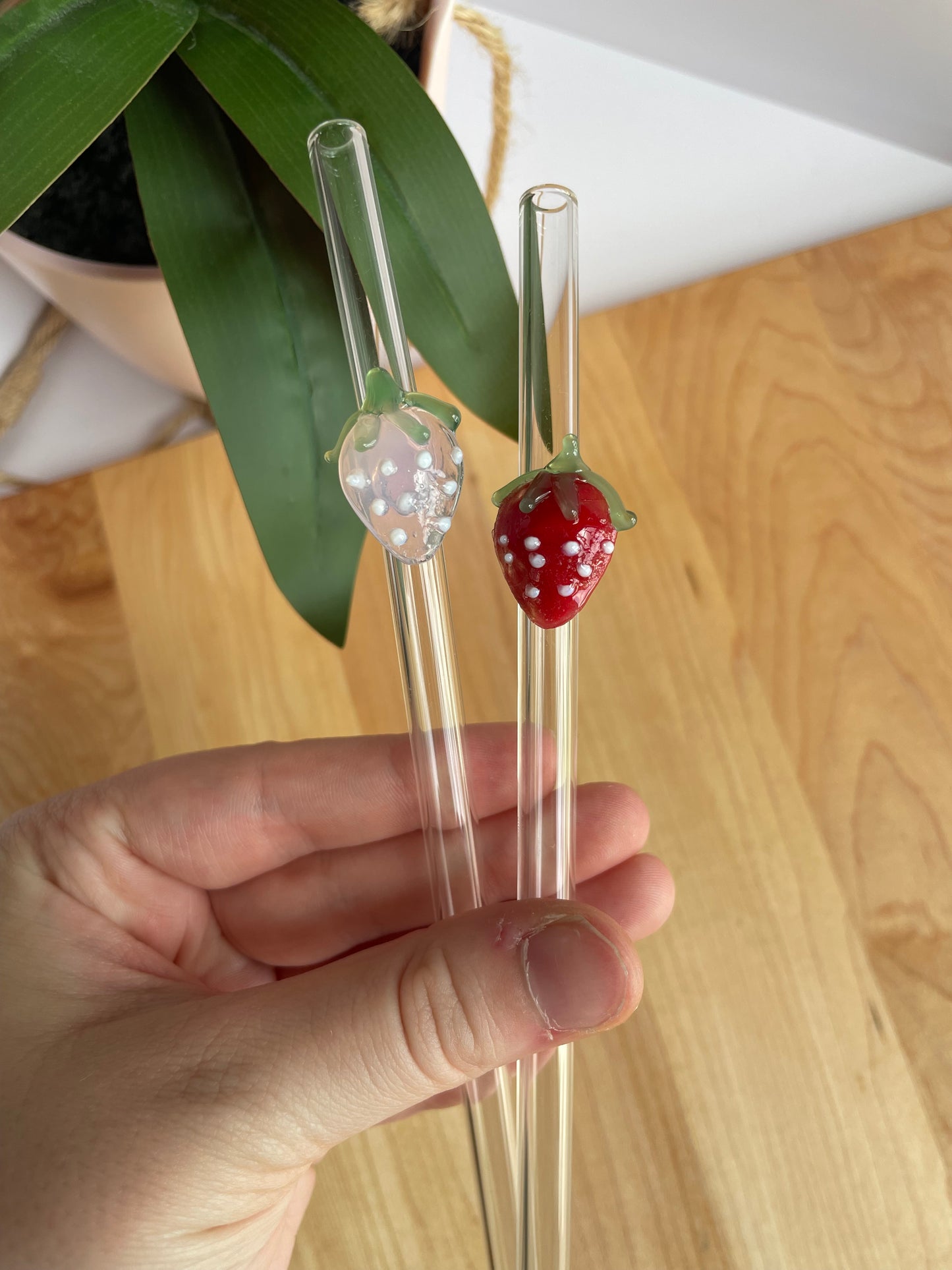 Strawberry Glass Straws