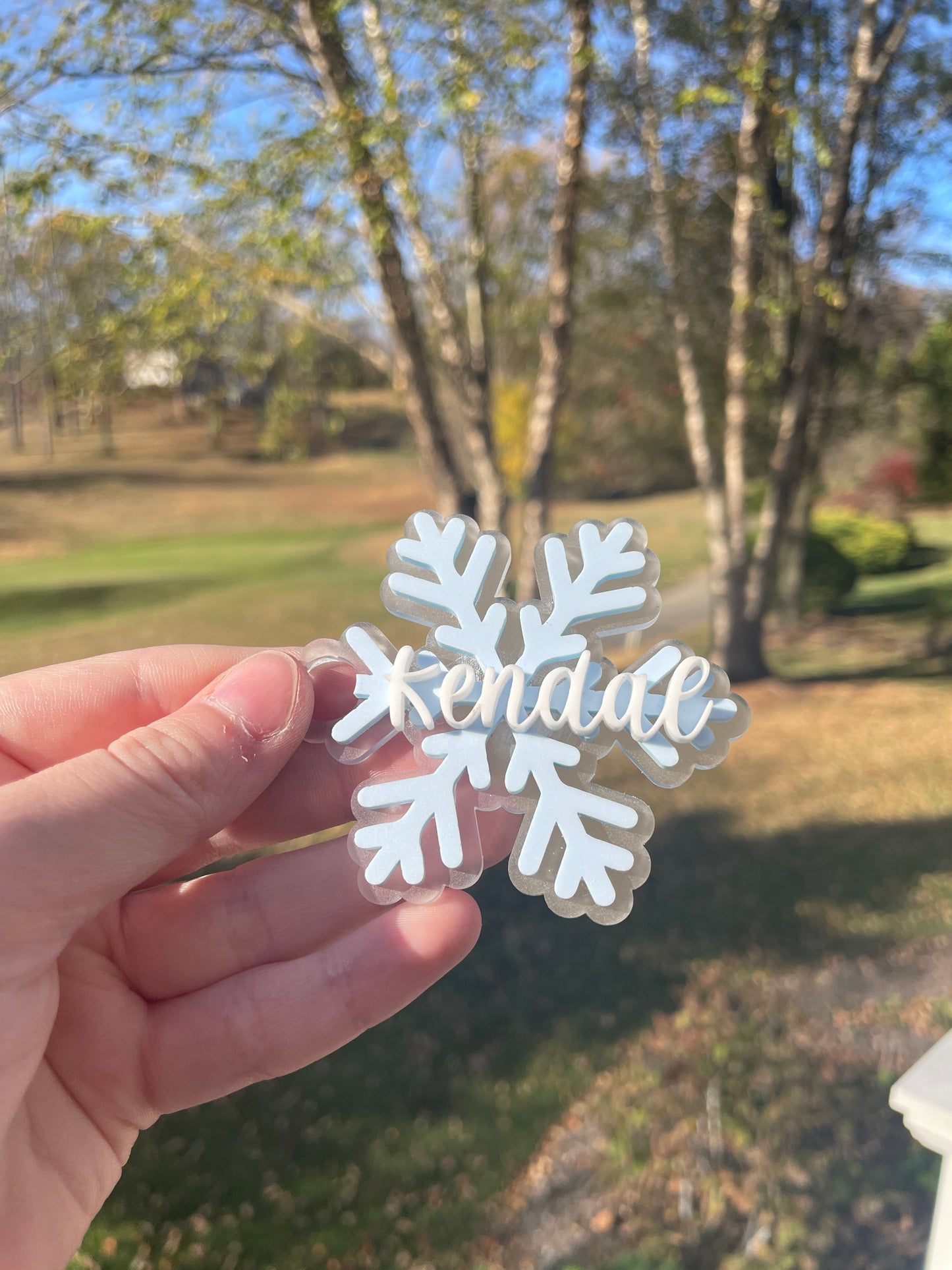 Sparkling Snowflake Custom Name 30 and 40 ounce Stanley Topper for Waterbottles