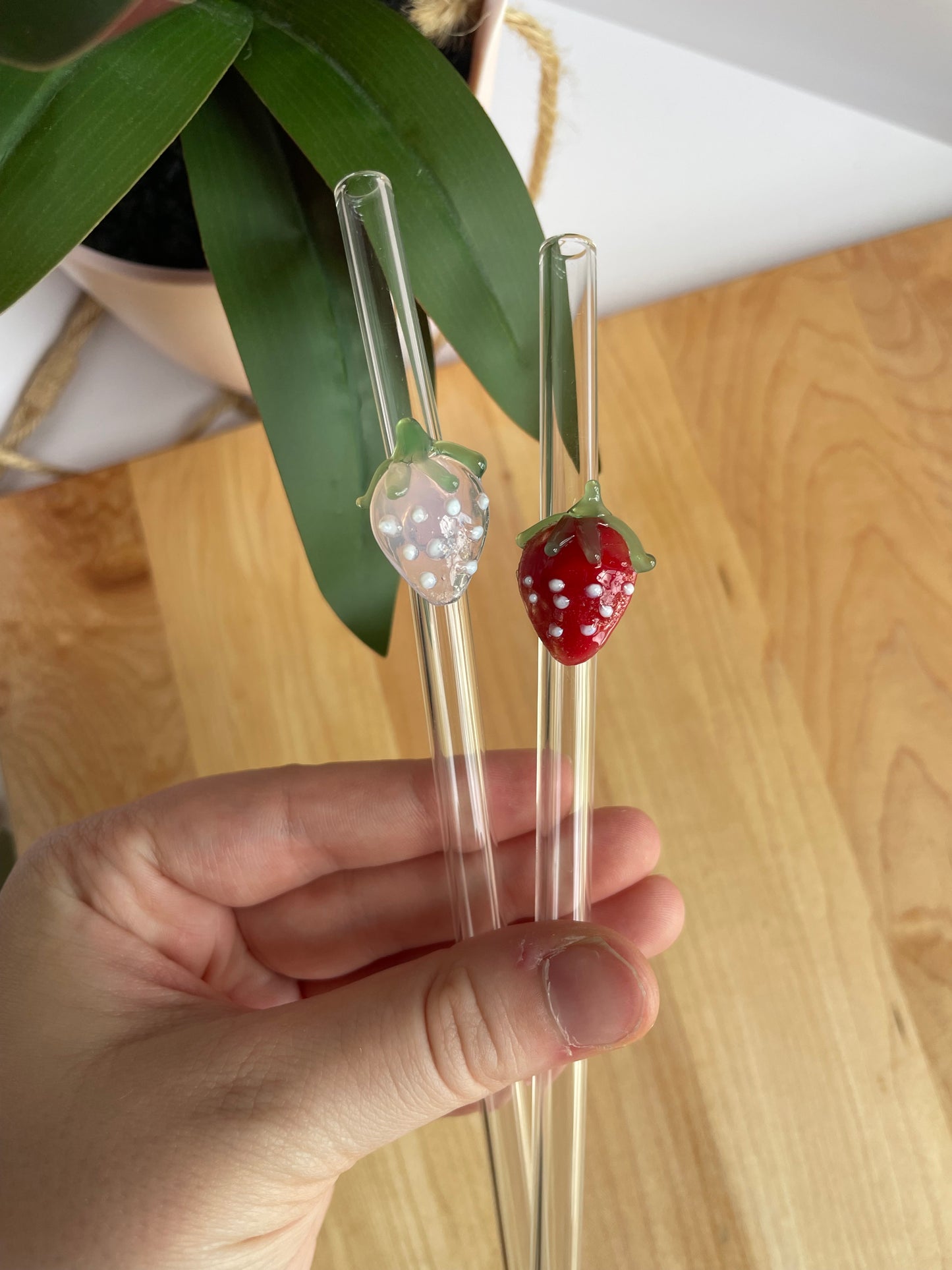 Strawberry Glass Straws