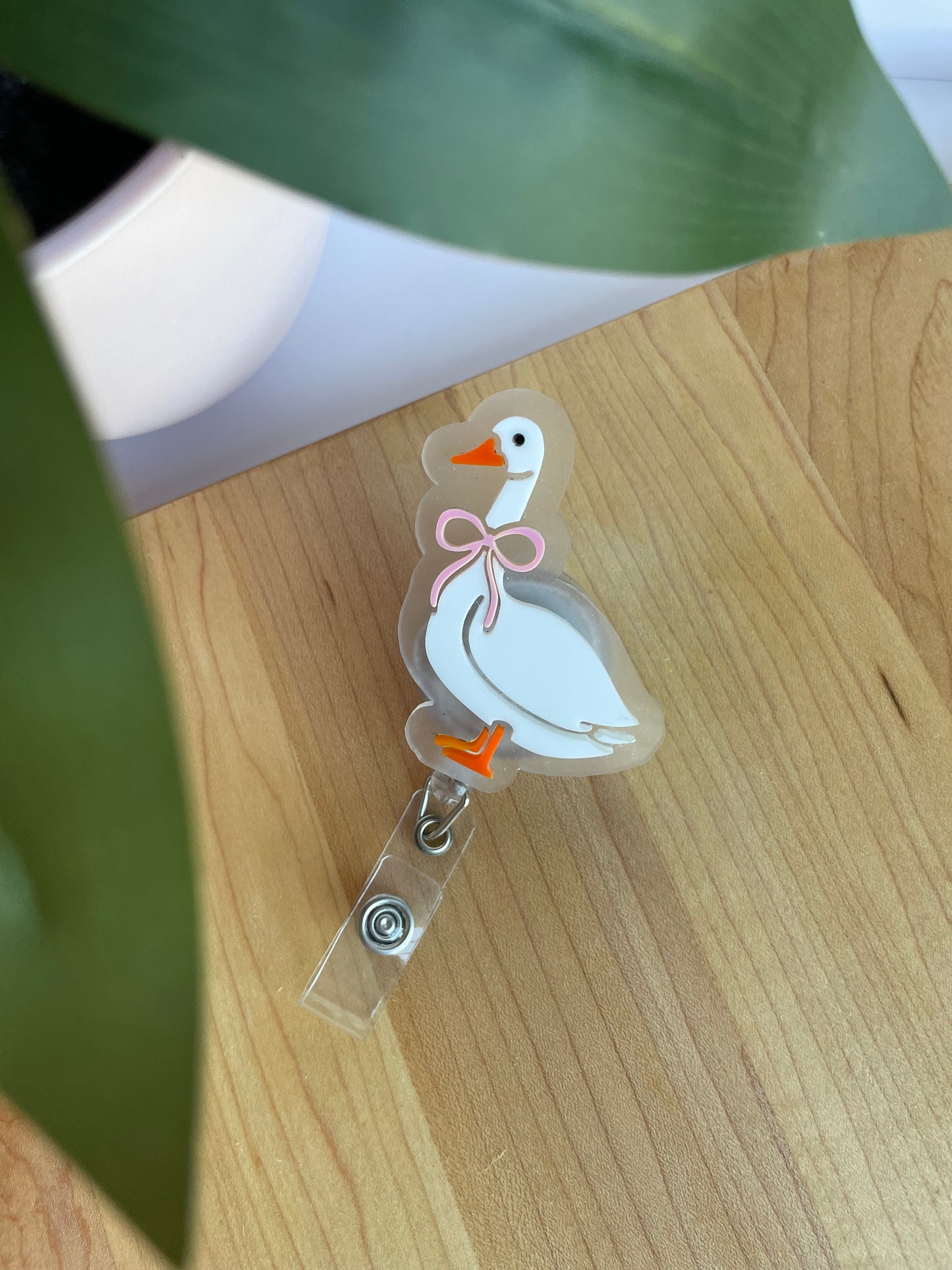 Silly Little Goose Acrylic Badge Reel
