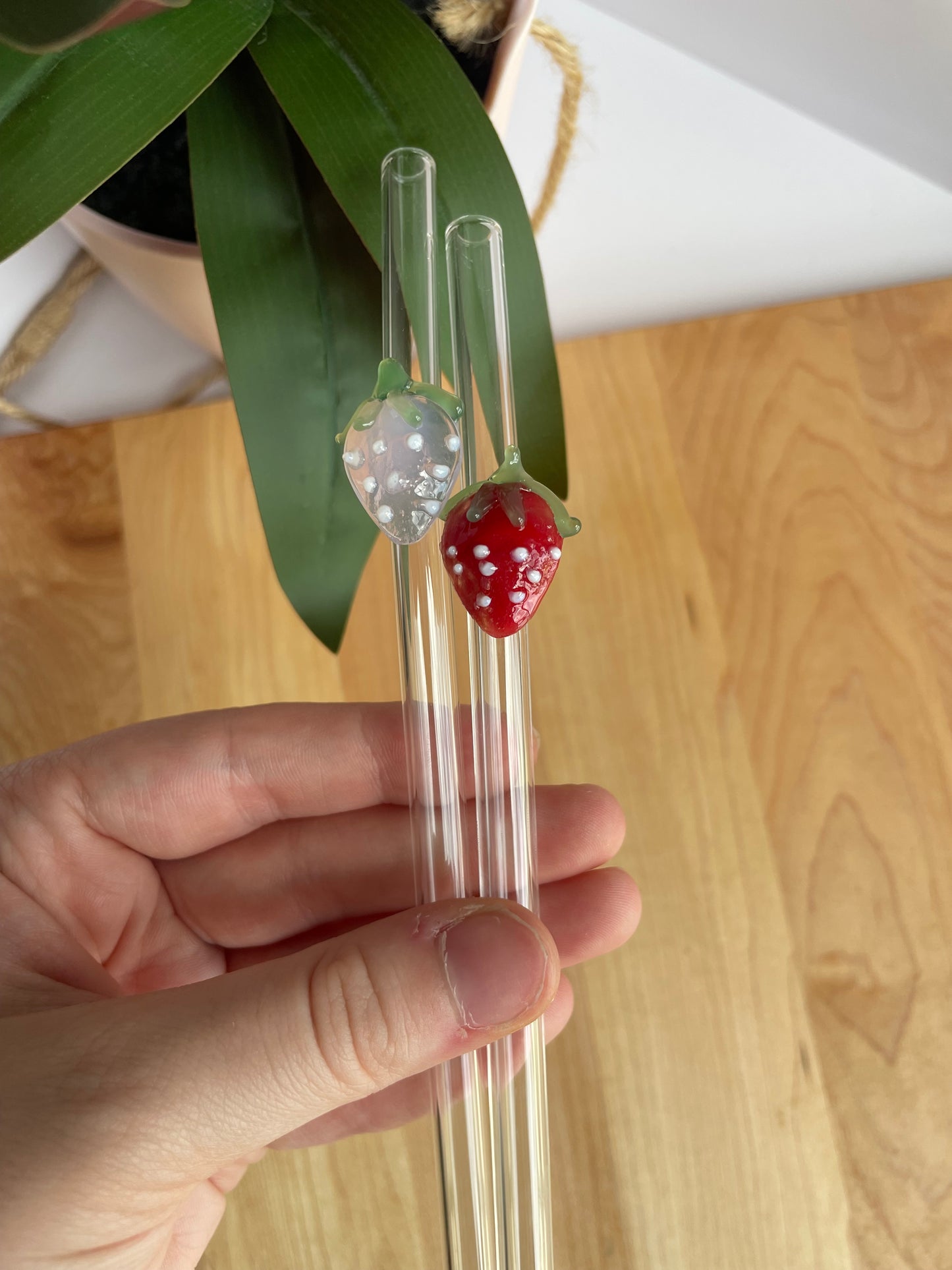 Strawberry Glass Straws