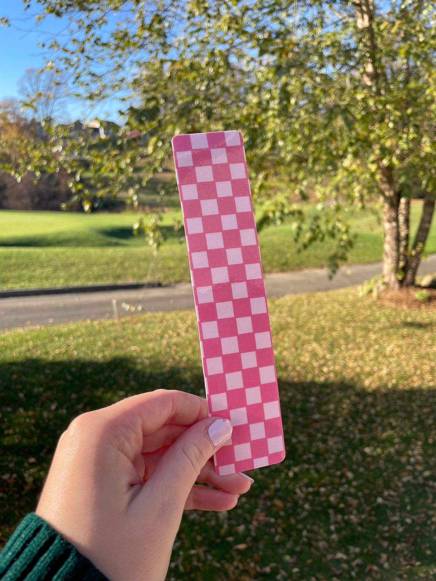 3 Pack of Hand Drawn Bookmarks - Pretty Pink Checkers, Cute Smiley, and Blooming Flowers