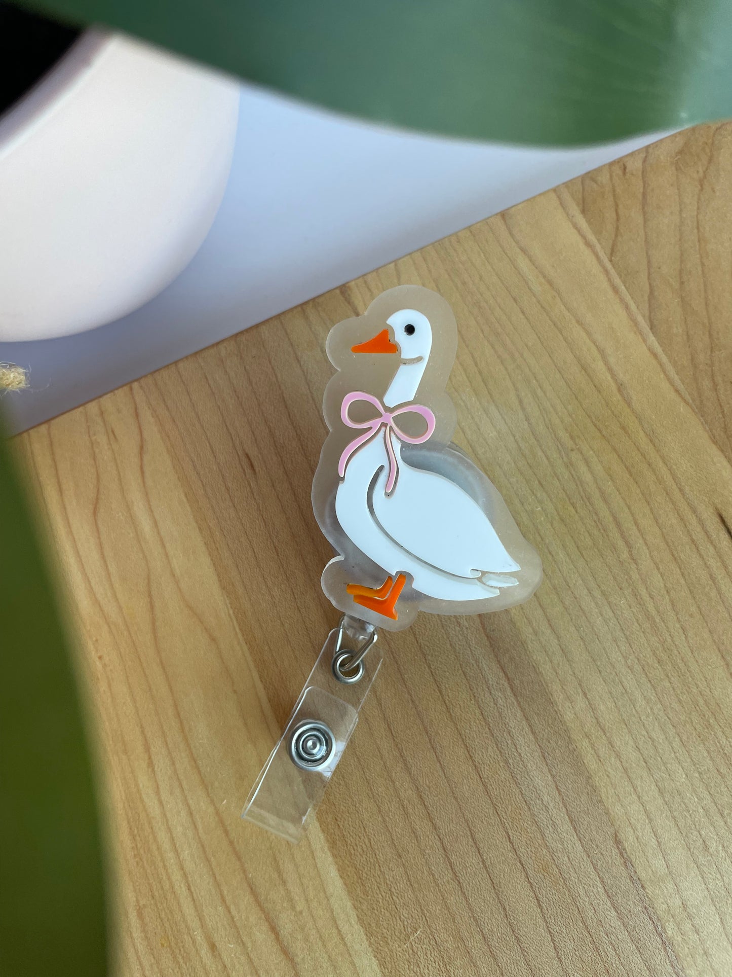 Silly Little Goose Acrylic Badge Reel