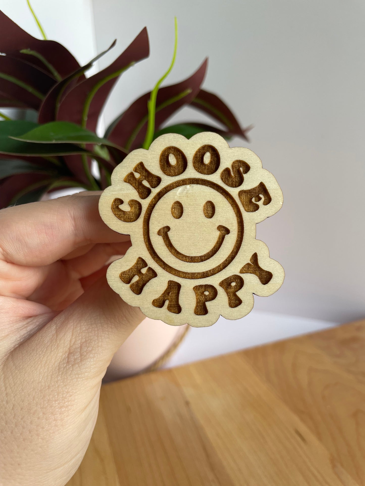 Choose Happy Wooden Car Vent Clip