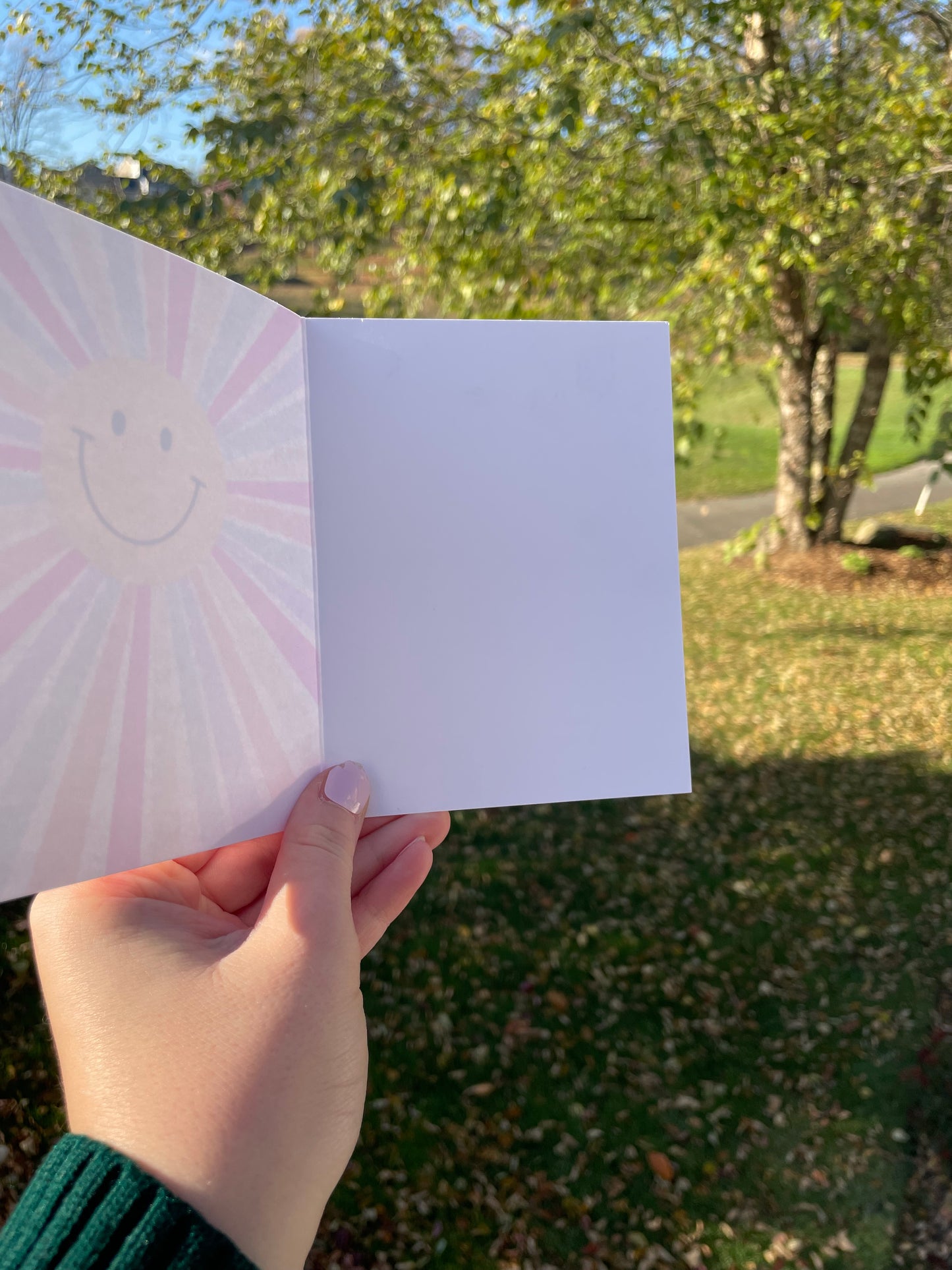 Rainbow Smiley Blank Greeting Card with White Envelope