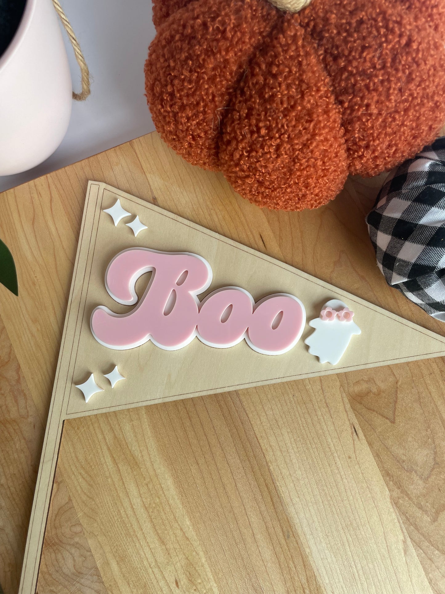 Boo! Cute Ghost Wooden Pendants